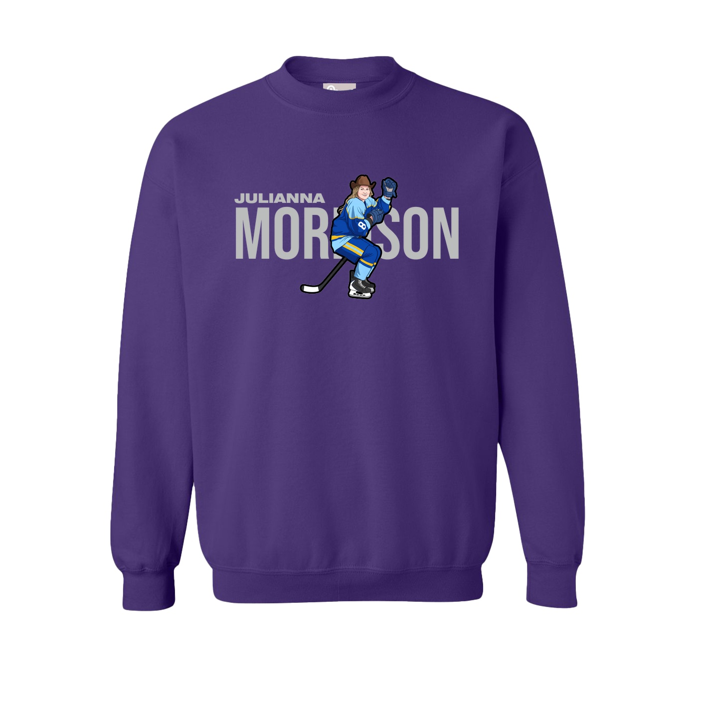 Fleece Crew — Player Name in Purple