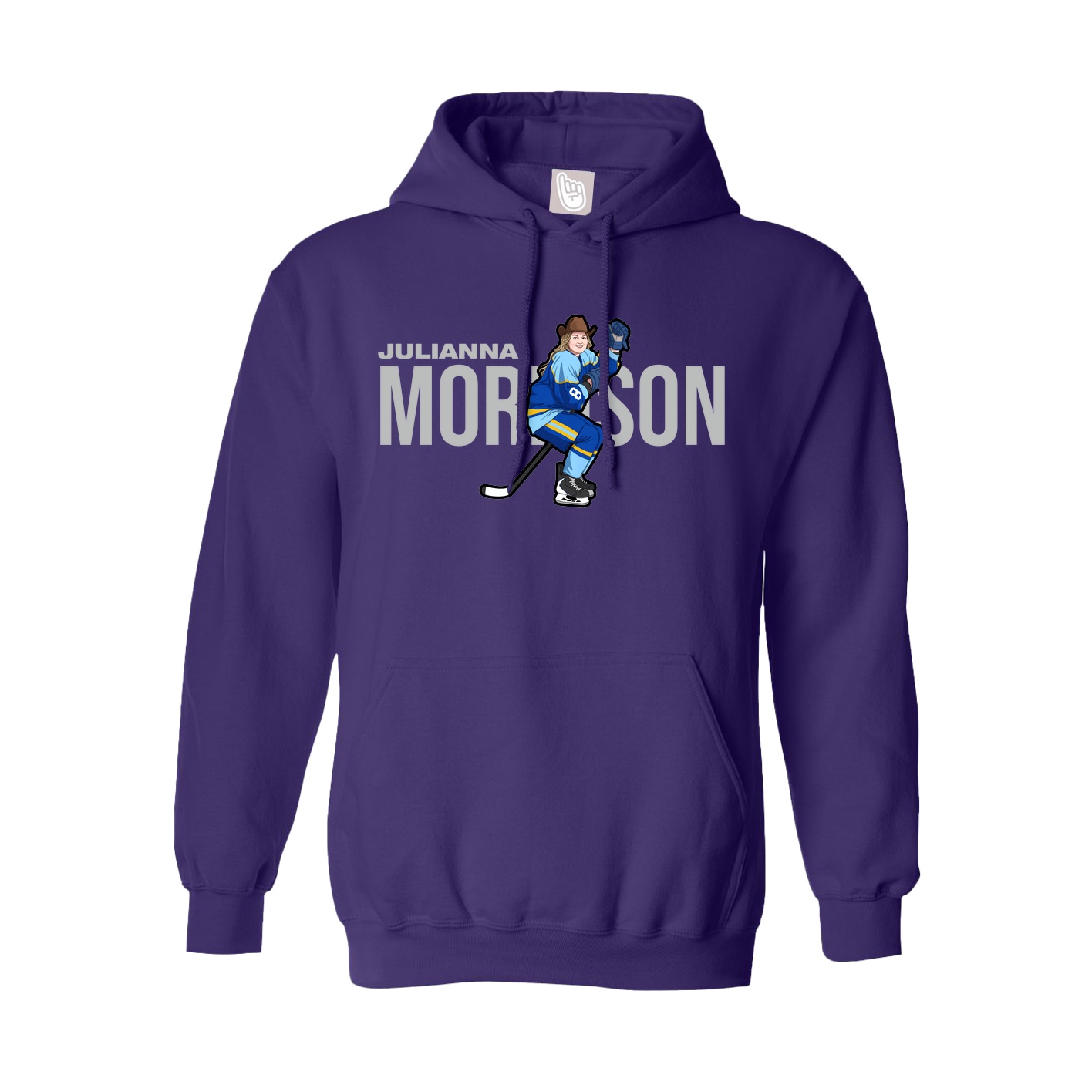 Youth Hoodie — Player Name in Purple