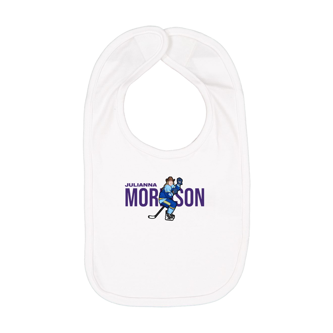 Infant Bib — Player Name in White