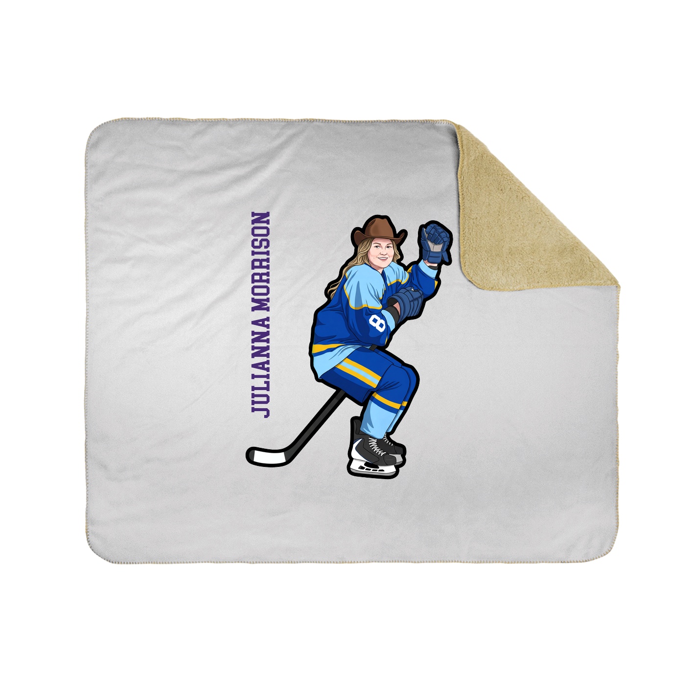 Throw Blanket — Name Vertical in White