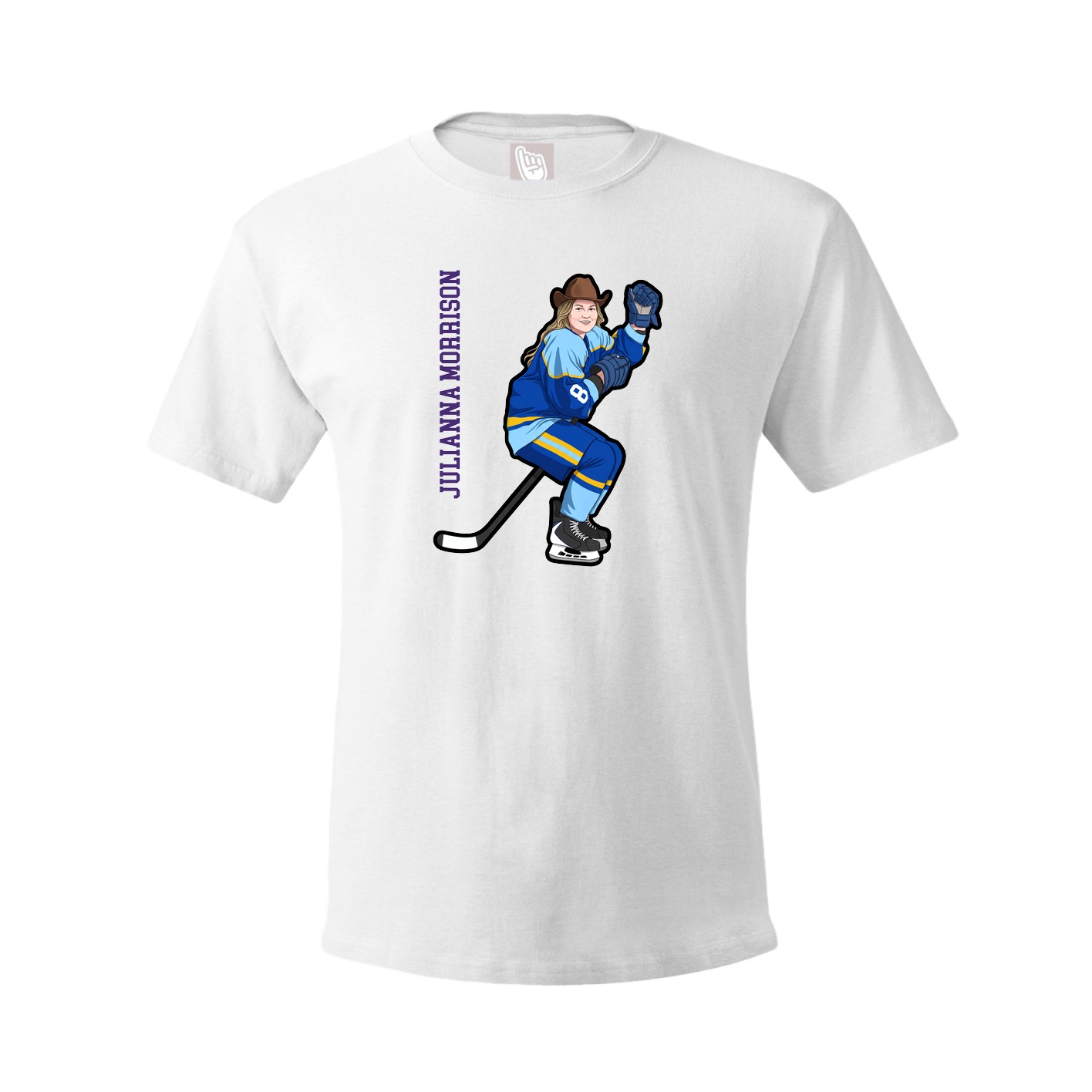 Youth Tee — Name Vertical in White