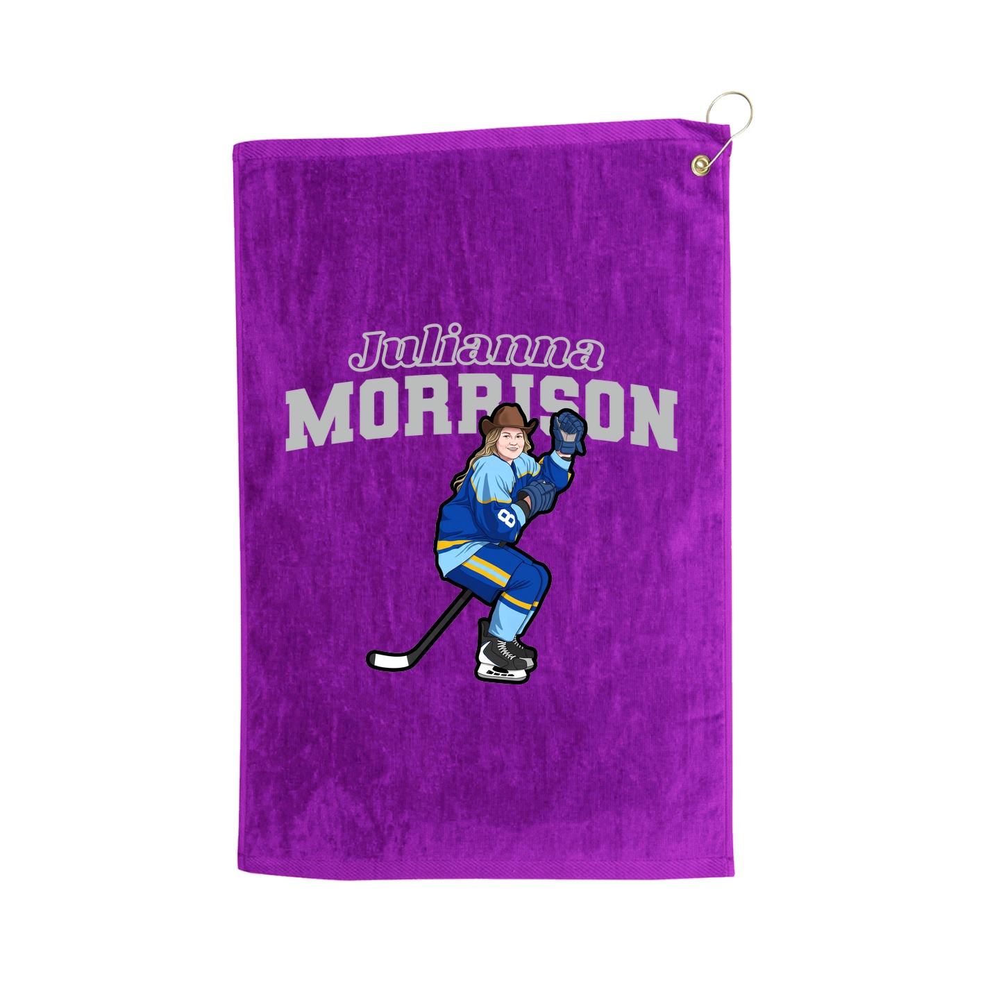 Golf Towel — Name Arch in Purple