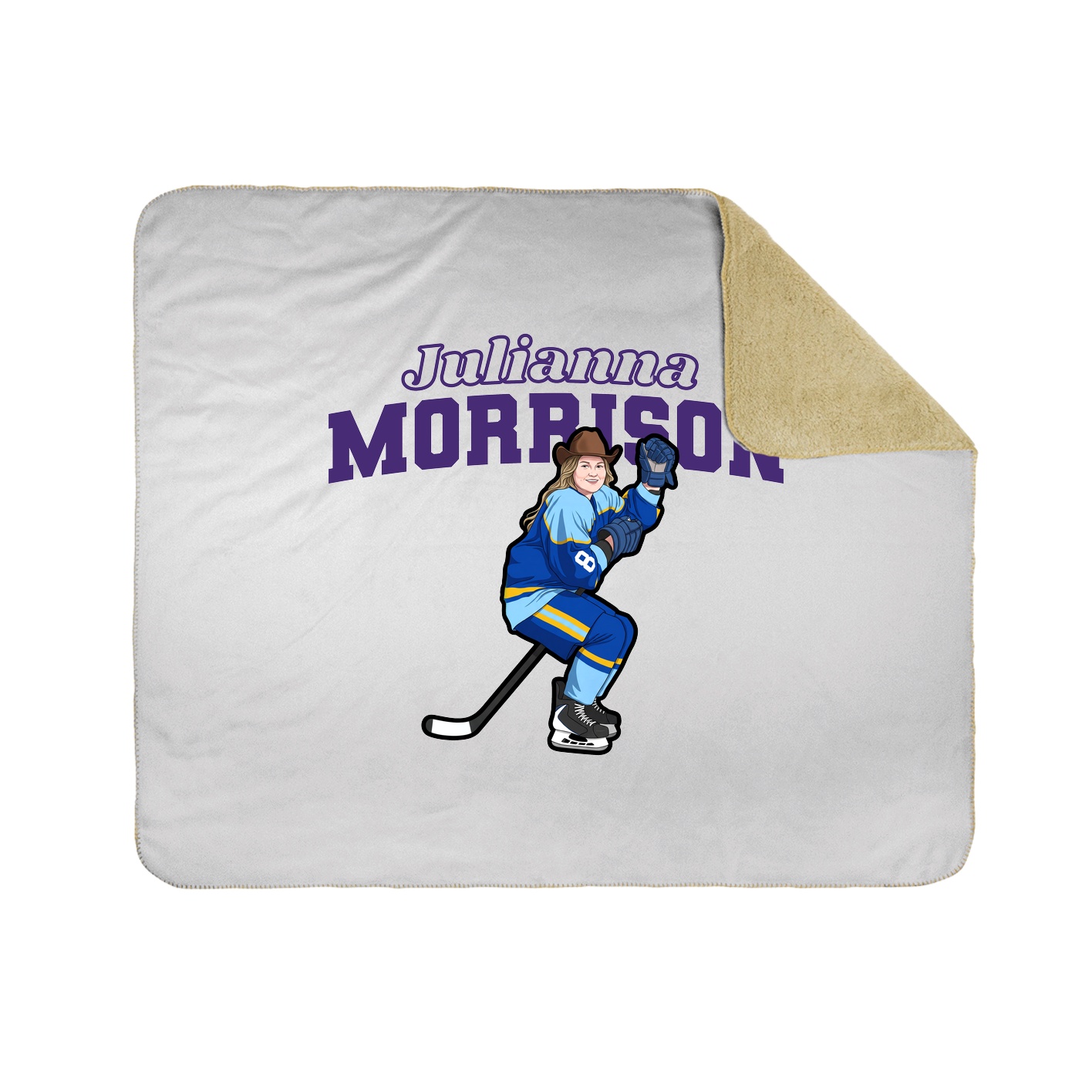 Throw Blanket — Name Arch in White