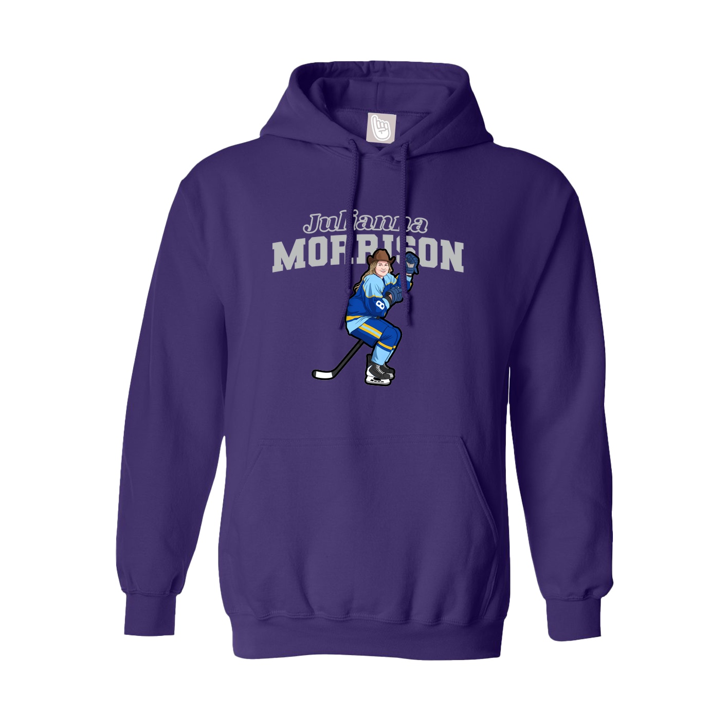 Youth Hoodie — Name Arch in Purple
