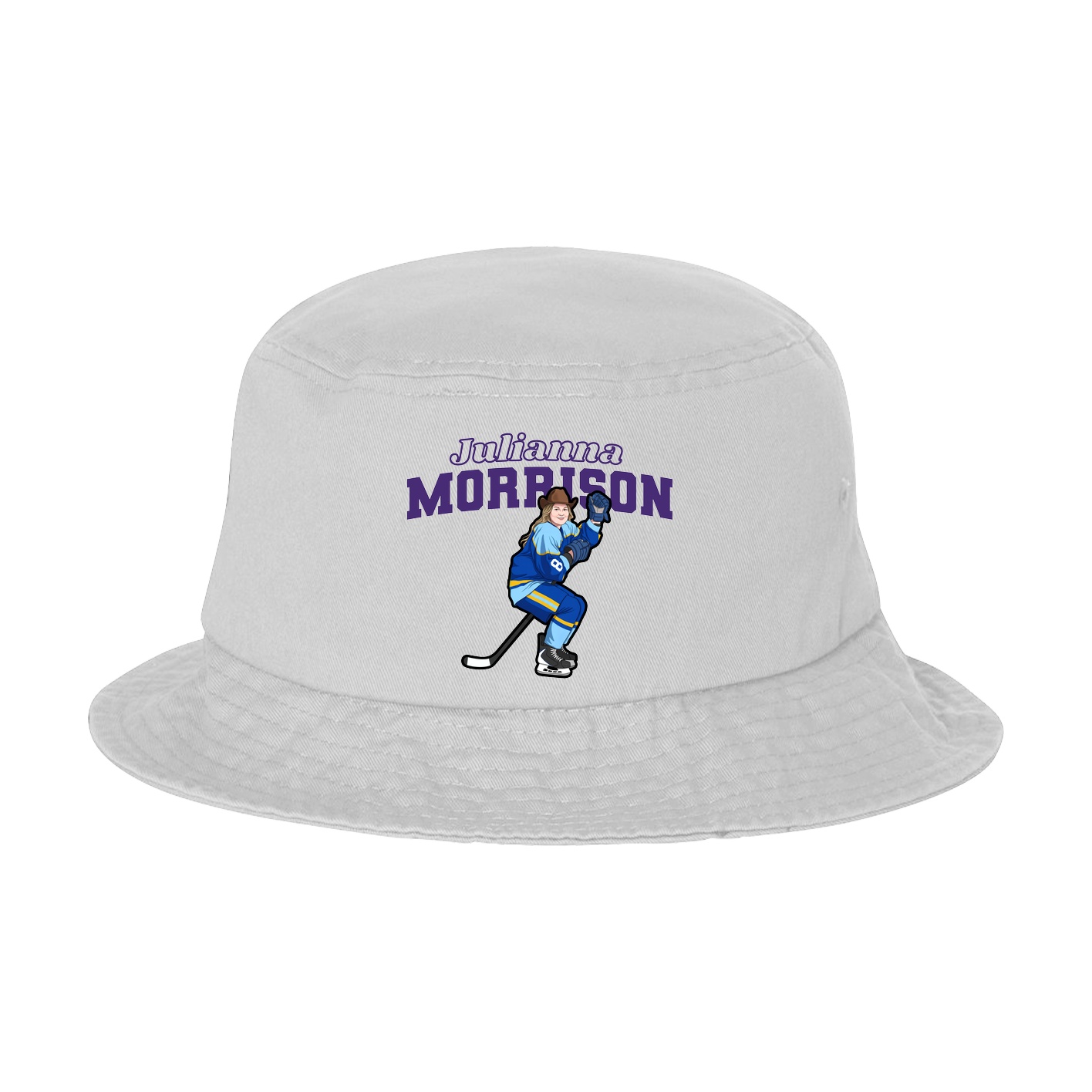 Bucket Cap — Name Arch in White
