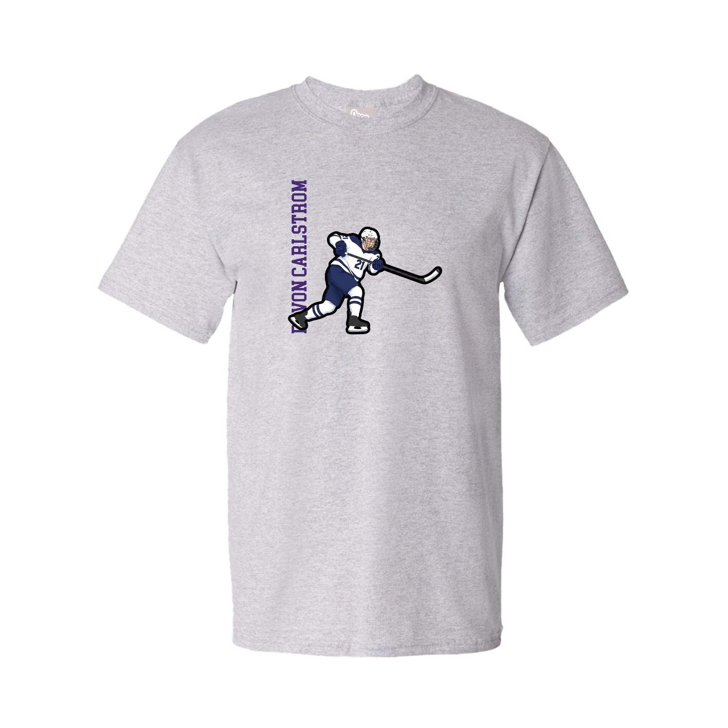 Youth Tee — Name Vertical in Grey