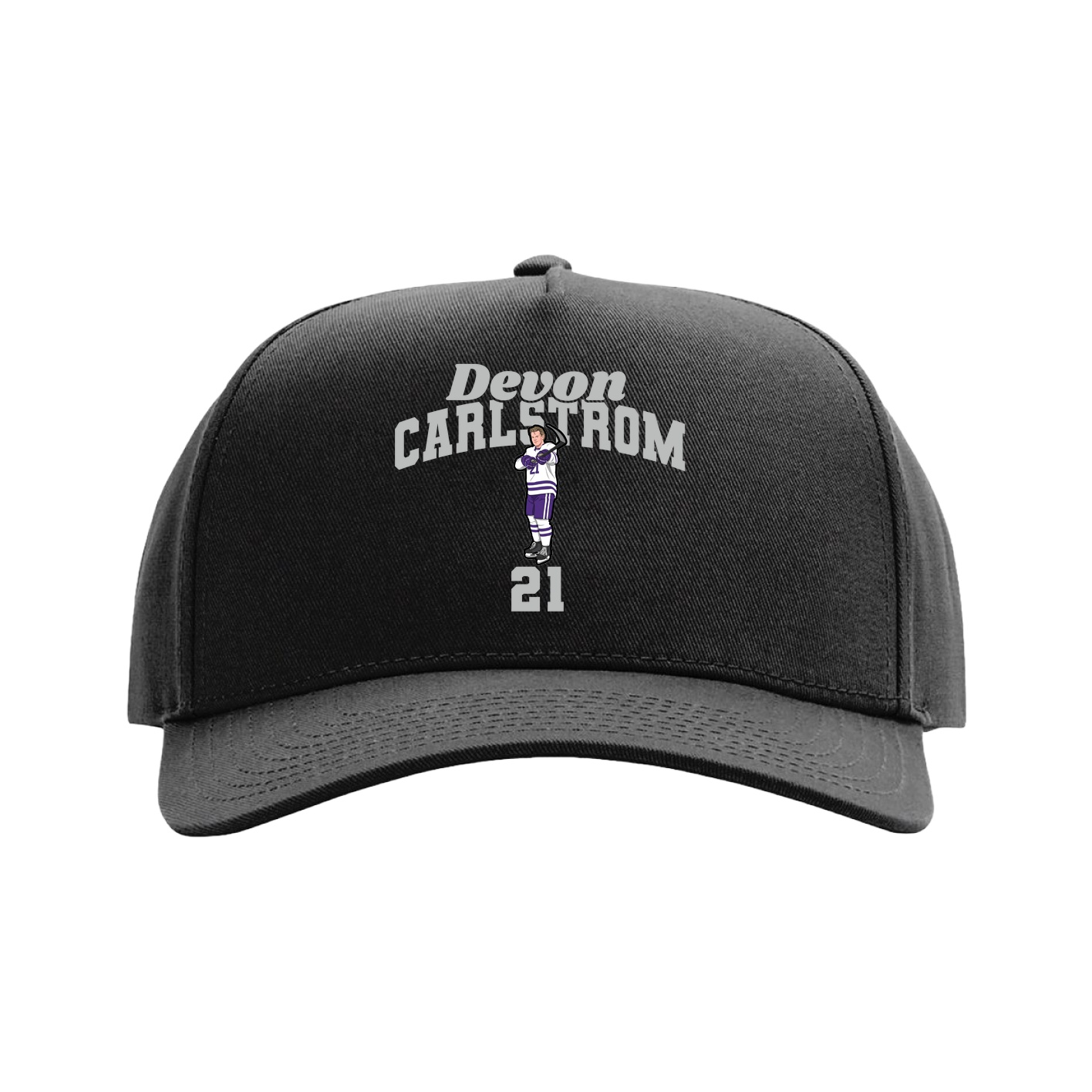 Full Fabric Five-Panel Champ Cap — Signature Arch in Black