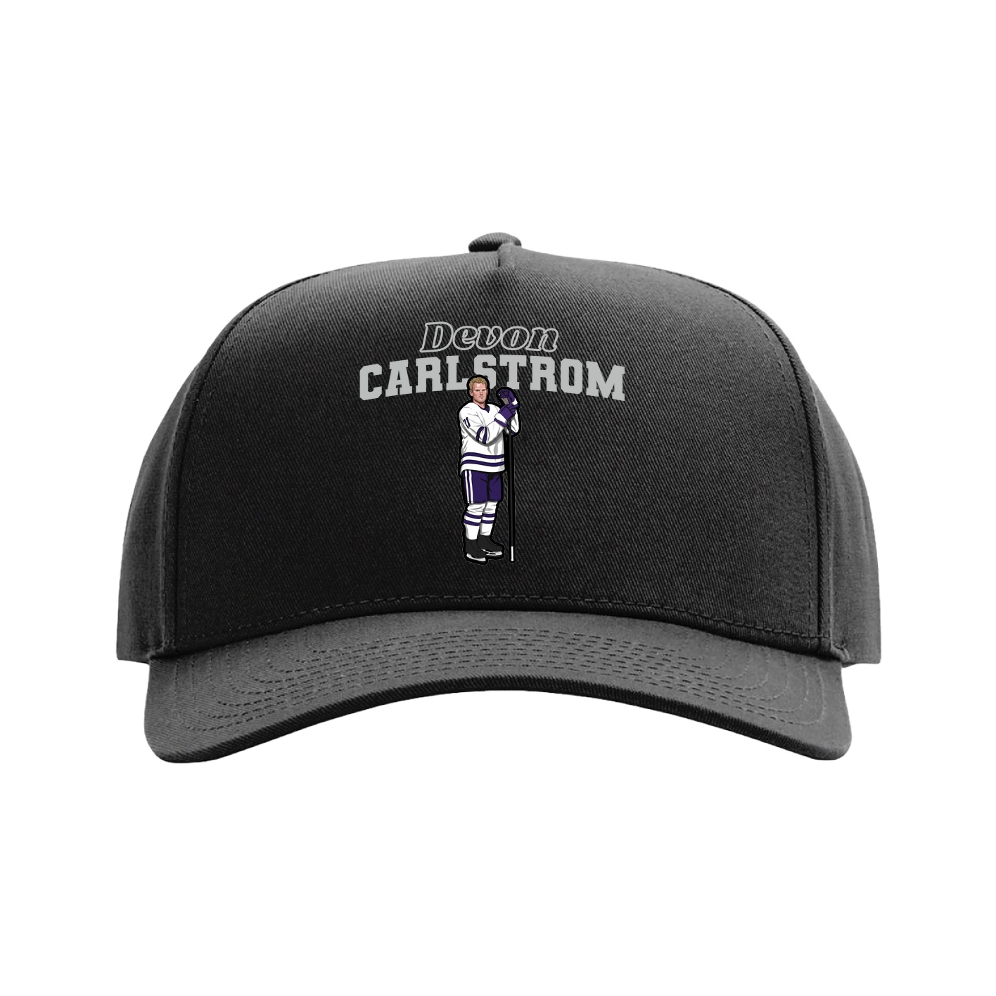 Full Fabric Five-Panel Champ Cap — Name Arch in Black