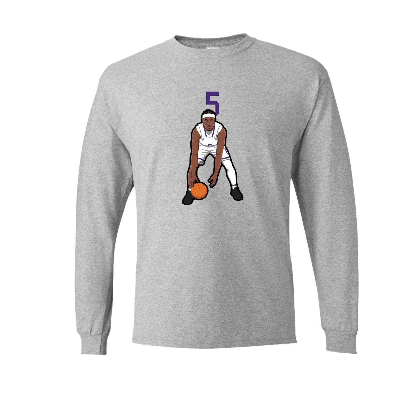 Long Sleeve Tee — Number Top in Grey