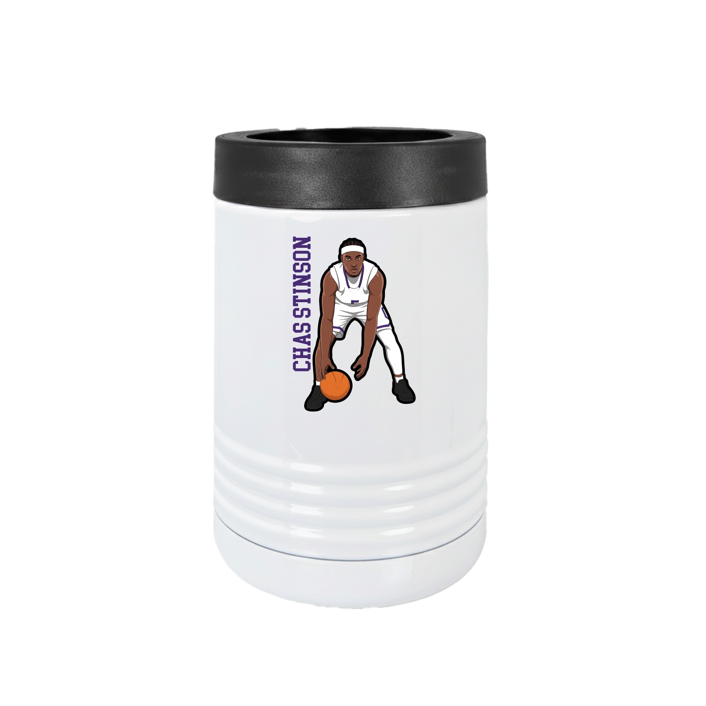Beverage Holder — Name Vertical in White