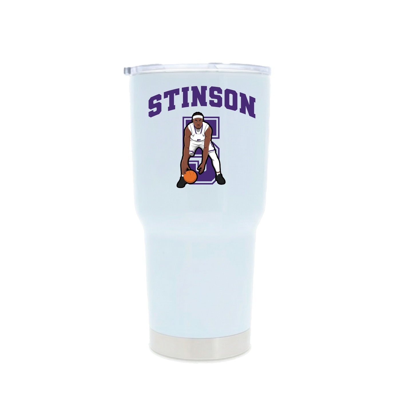 30oz Stainless Steel Tumbler — Number in White