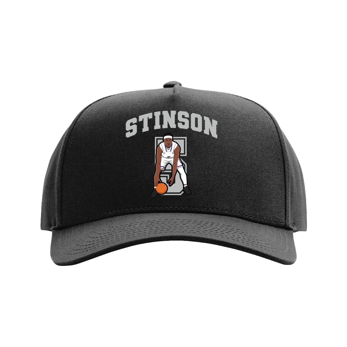 Full Fabric Five-Panel Champ Cap — Number in Black