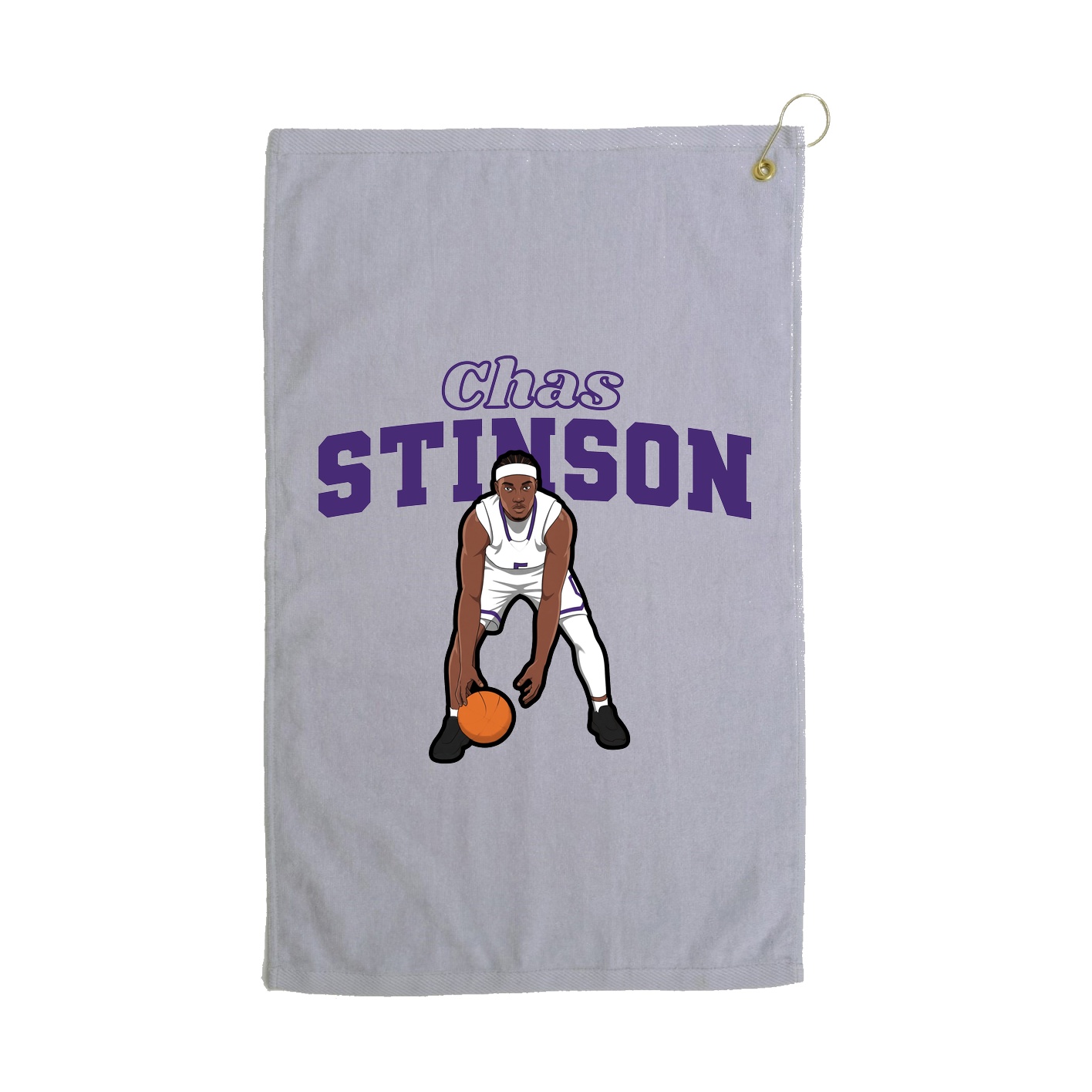 Golf Towel — Name Arch in Grey
