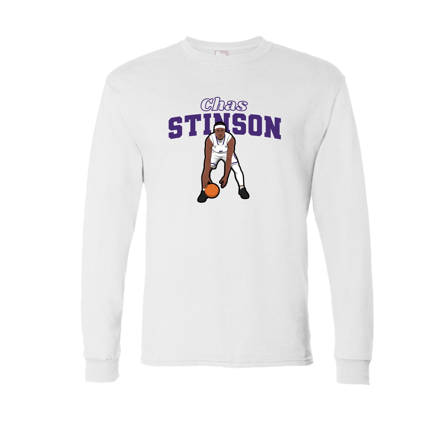 Long Sleeve Tee — Name Arch in White