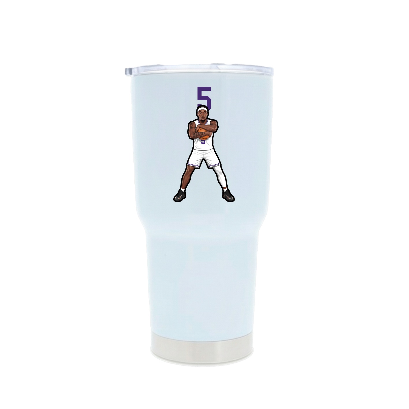 30oz Stainless Steel Tumbler — Number Top in White