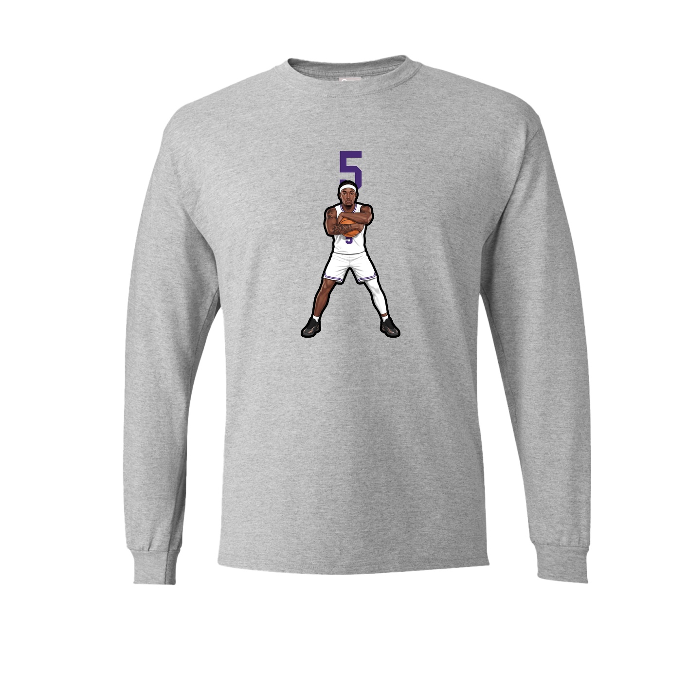 Long Sleeve Tee — Number Top in Grey