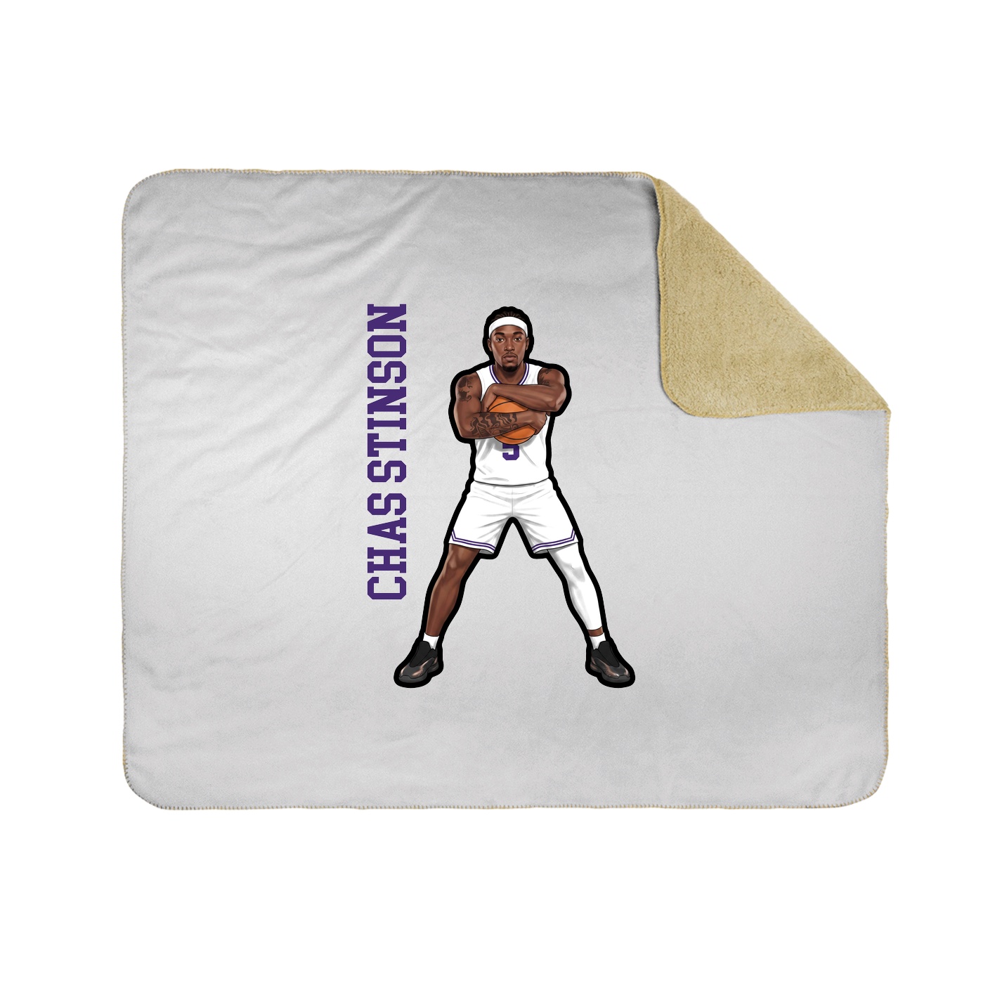 Throw Blanket — Name Vertical in White