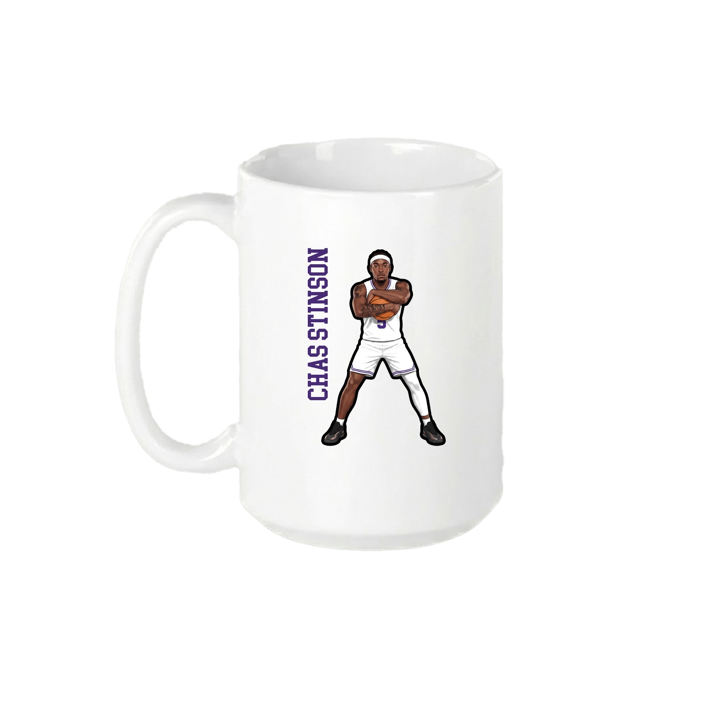 15oz Coffee Mug — Name Vertical in White
