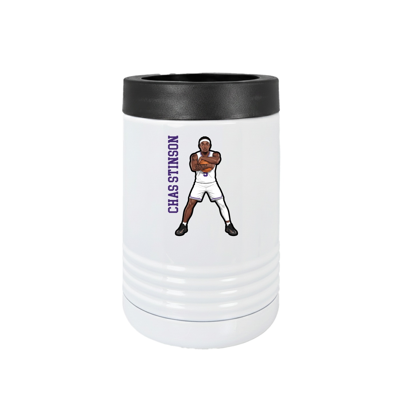 Beverage Holder — Name Vertical in White