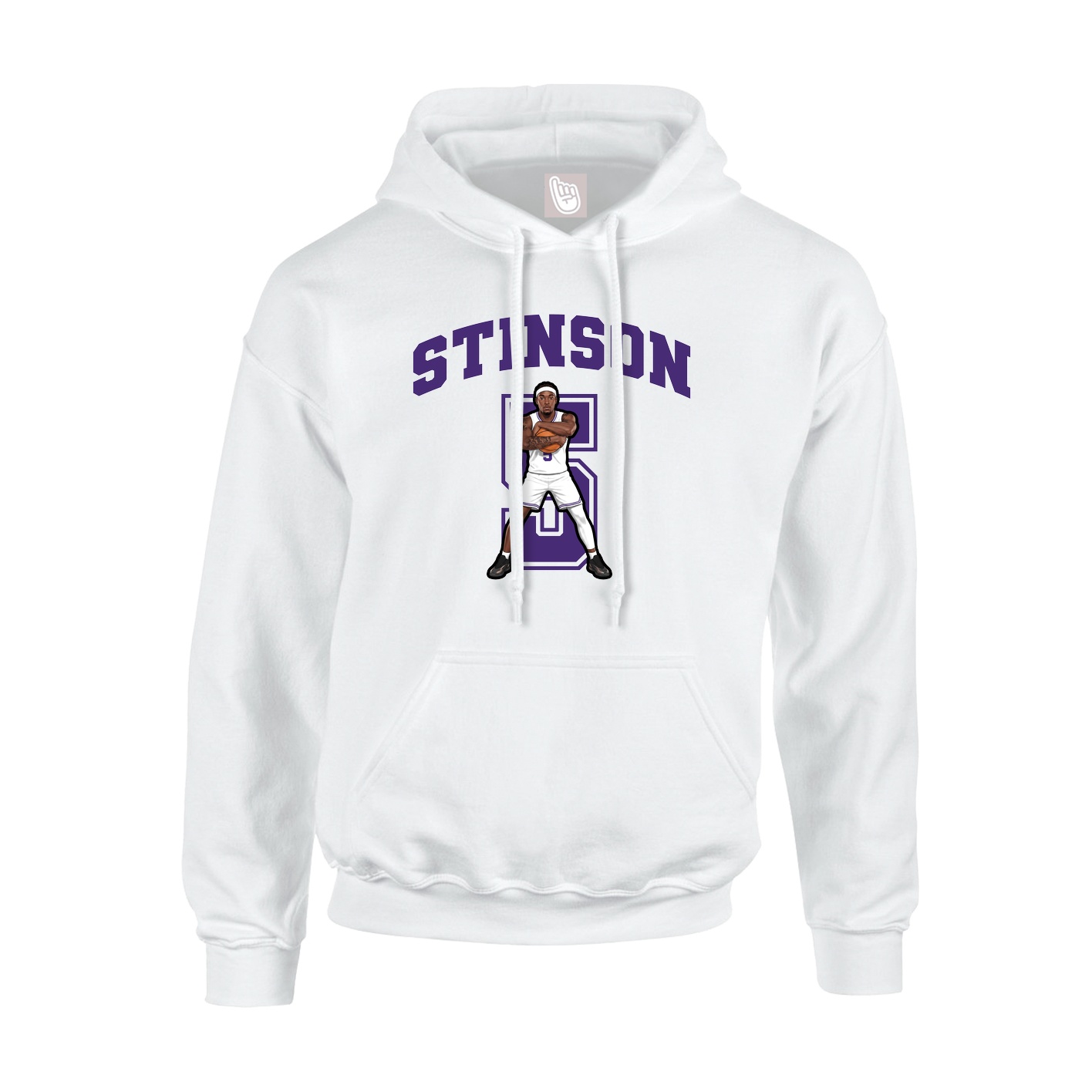 Hoodie — Number in White