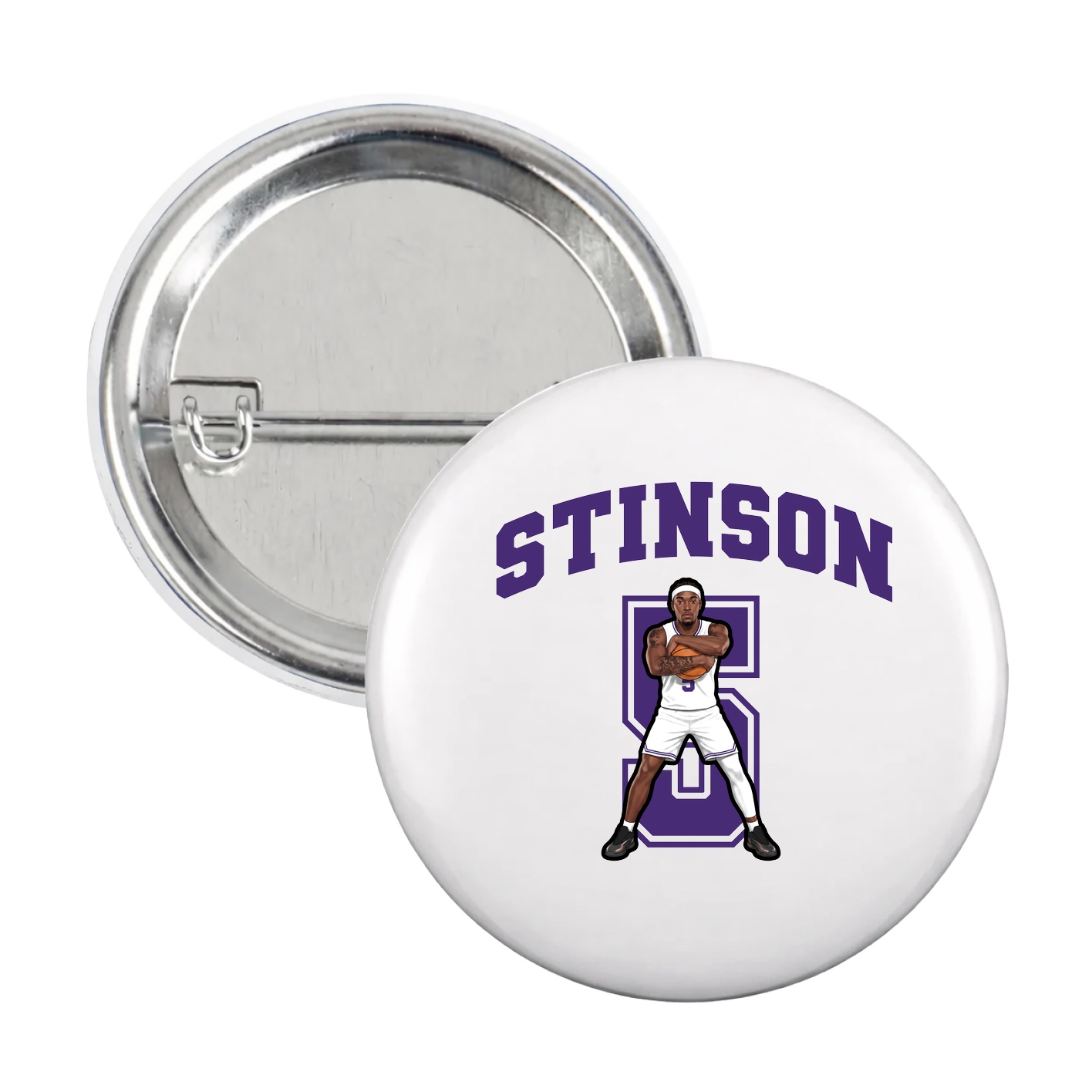 Game Day Button — Number in White