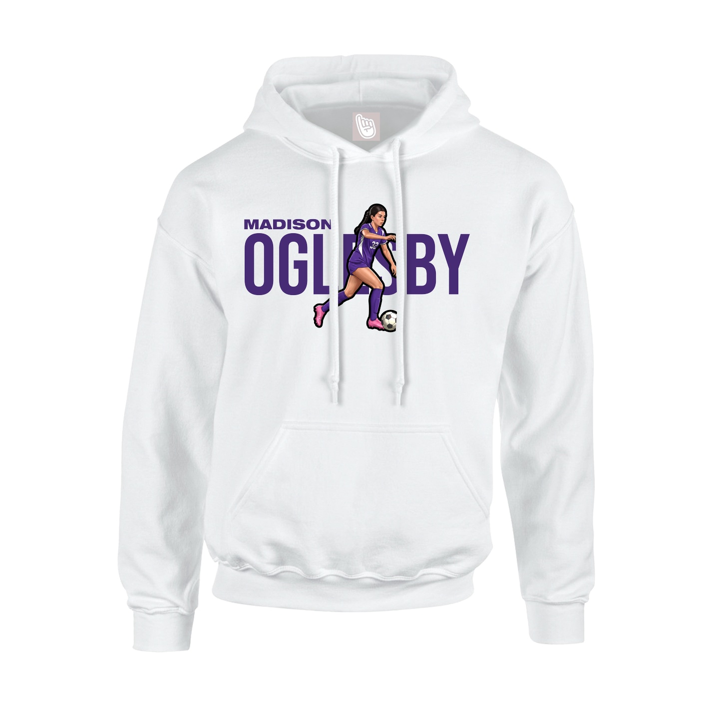 Youth Hoodie — Player Name in White