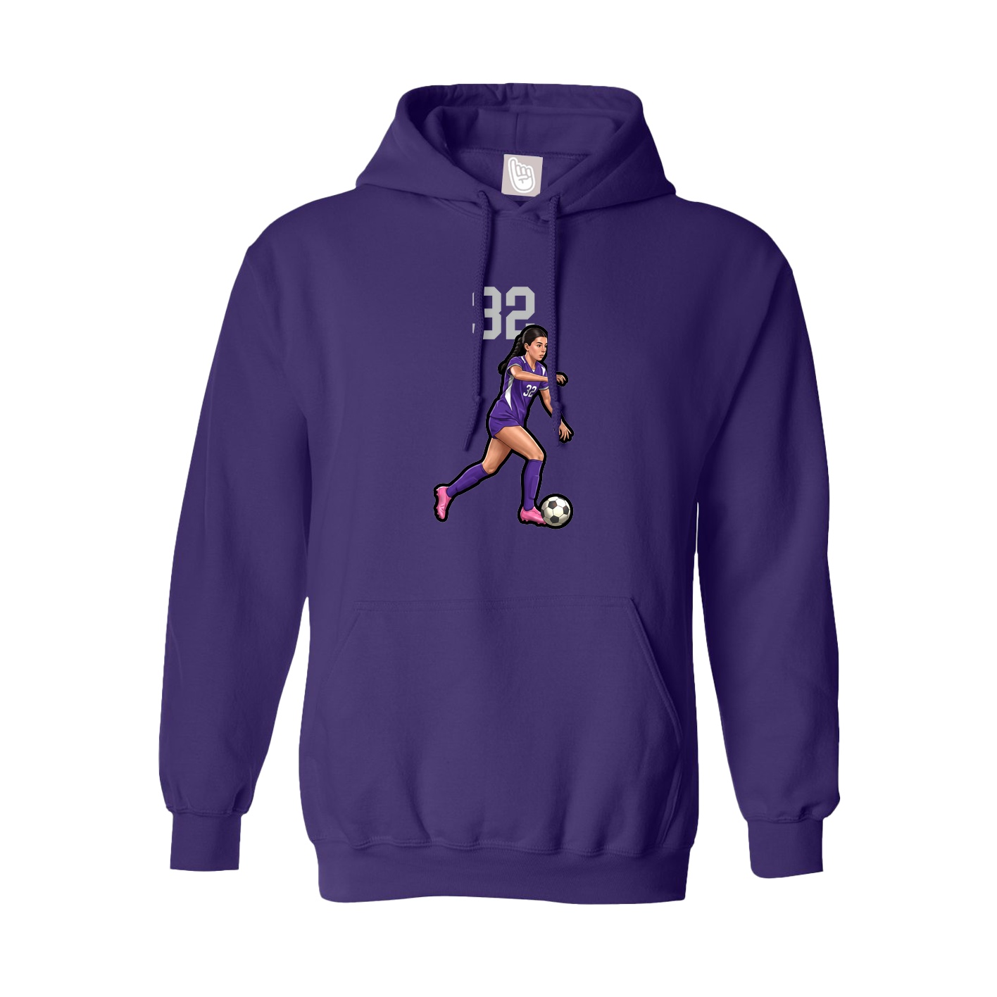 Youth Hoodie — Number Top in Purple