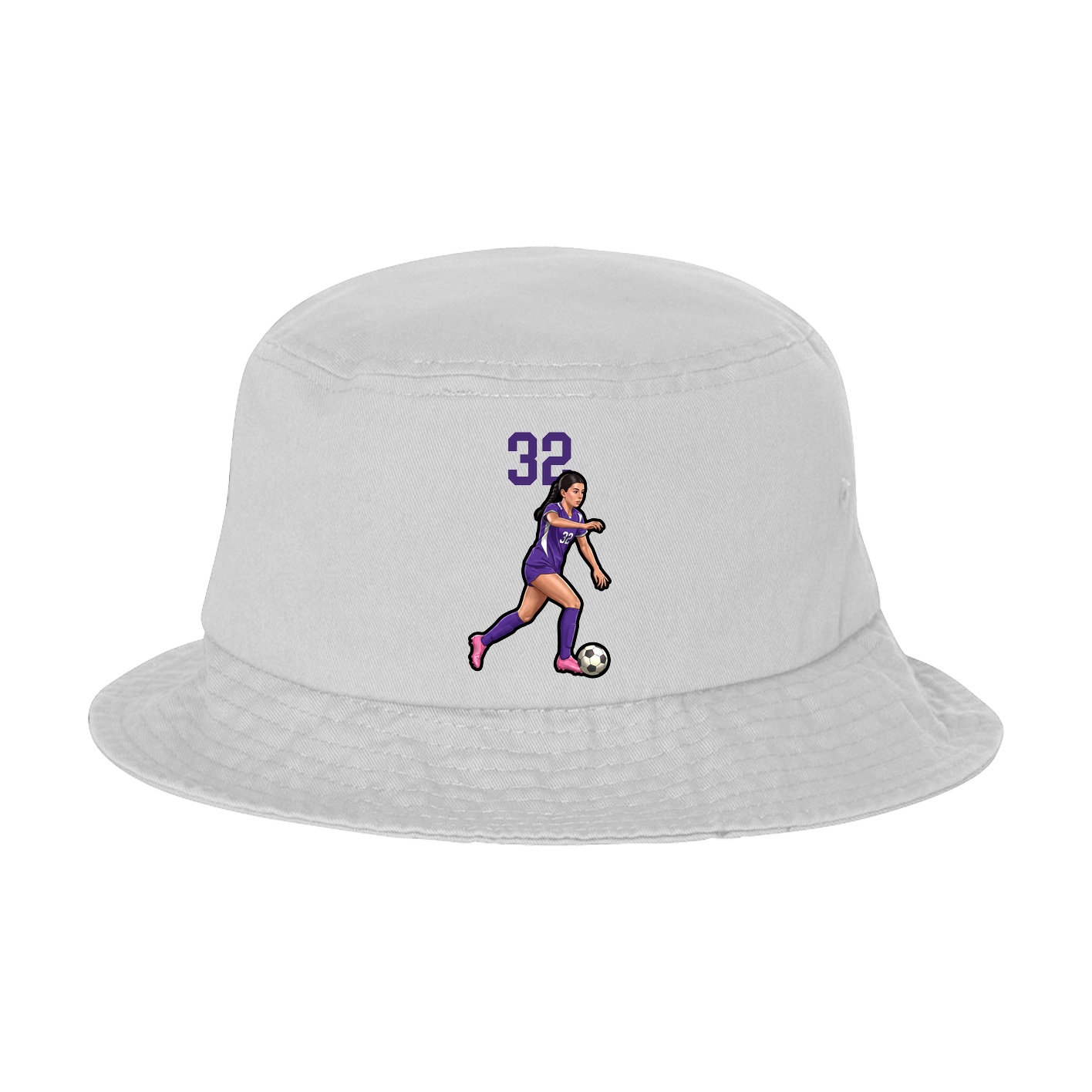 Bucket Cap — Number Top in White