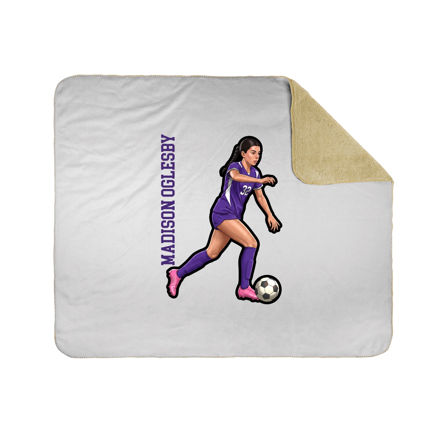 Throw Blanket — Name Vertical in White
