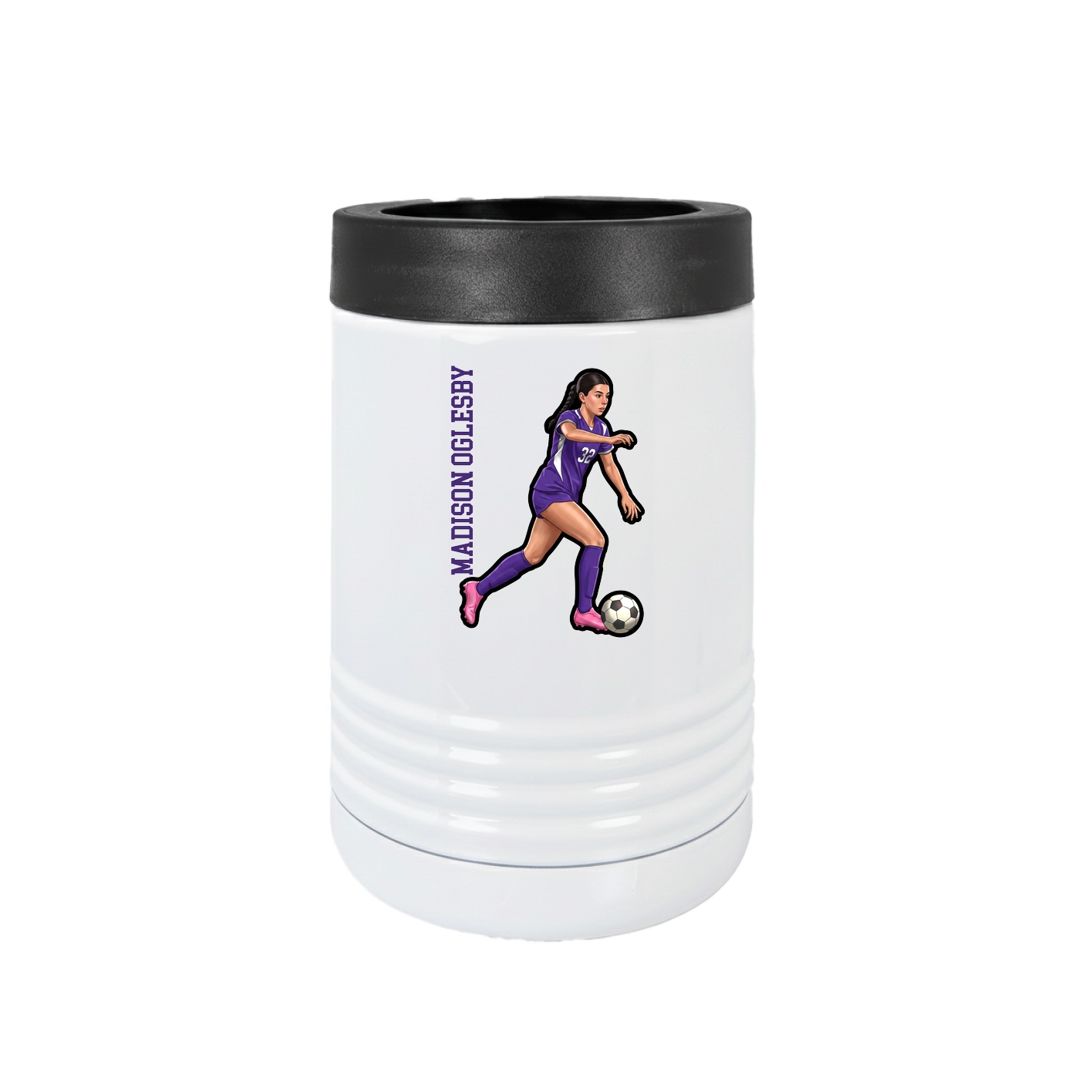 Beverage Holder — Name Vertical in White