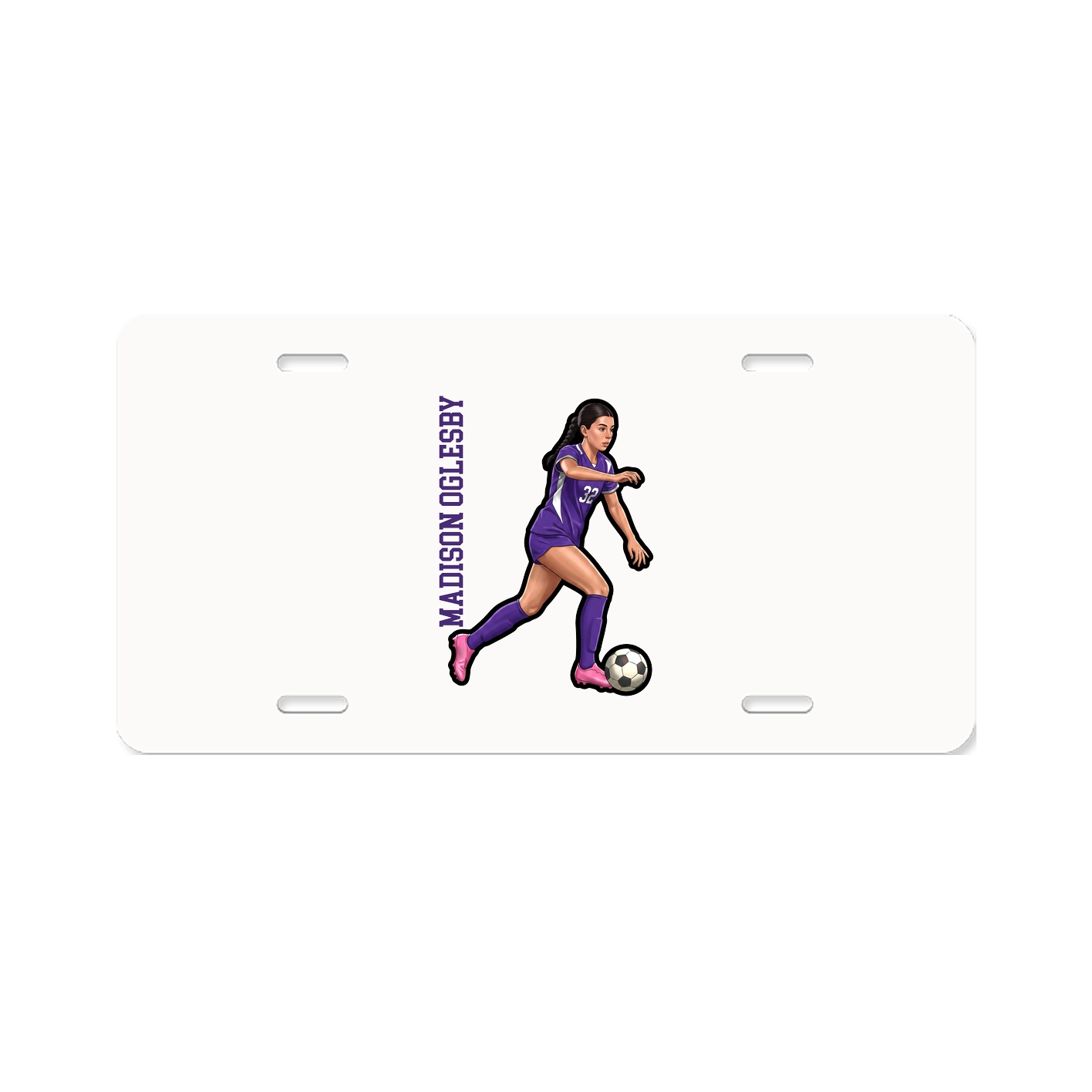 License Plate — Name Vertical in Classic