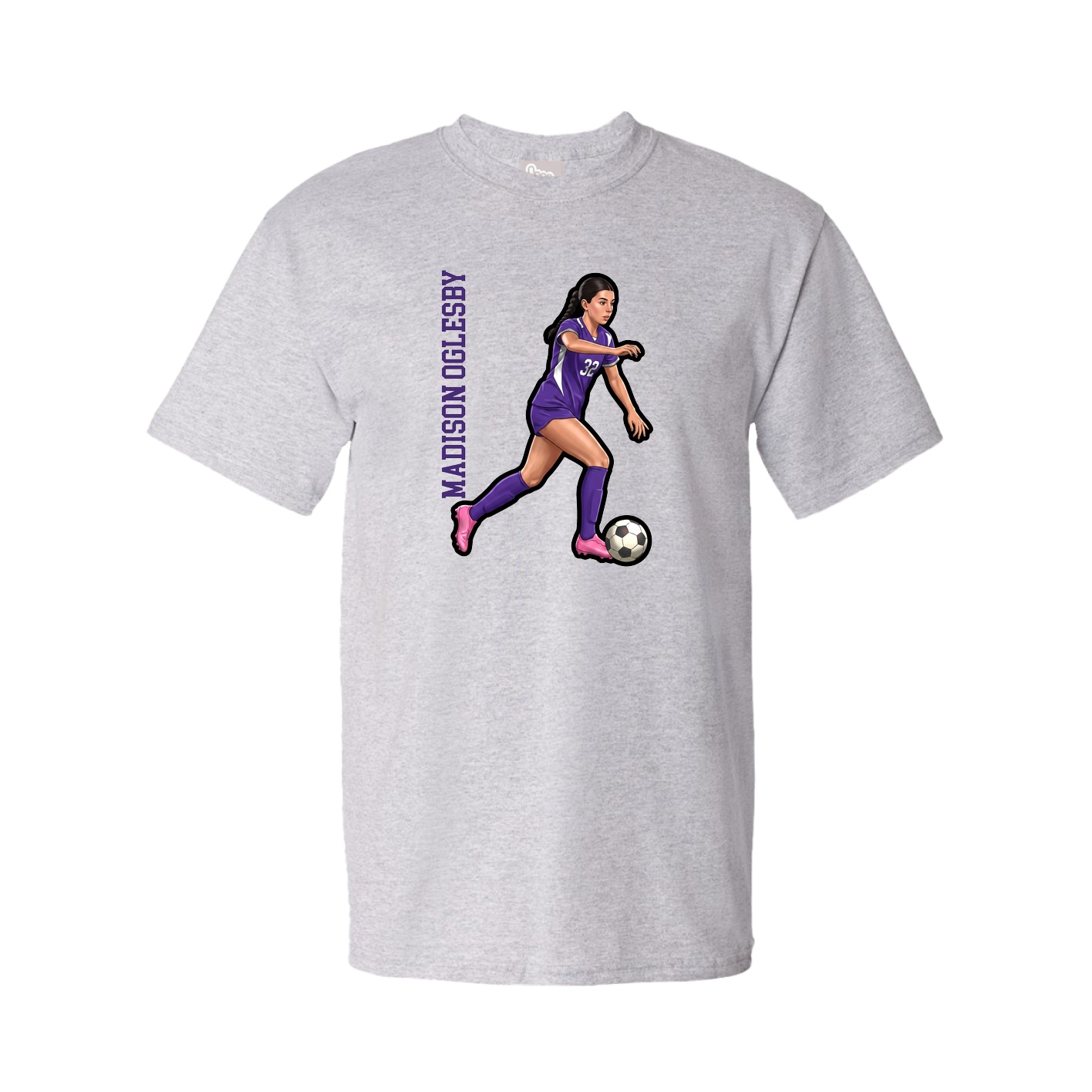 Tee — Name Vertical in Grey