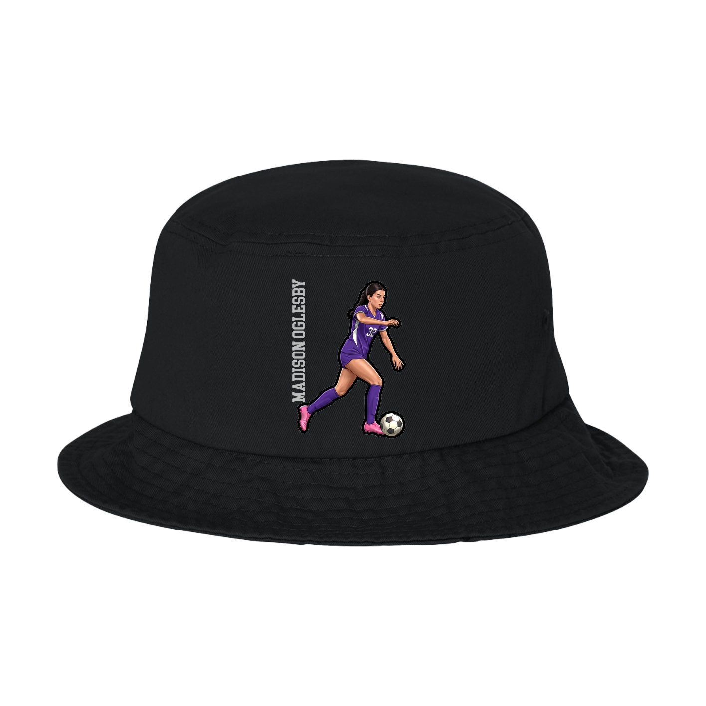 Bucket Cap — Name Vertical in Black