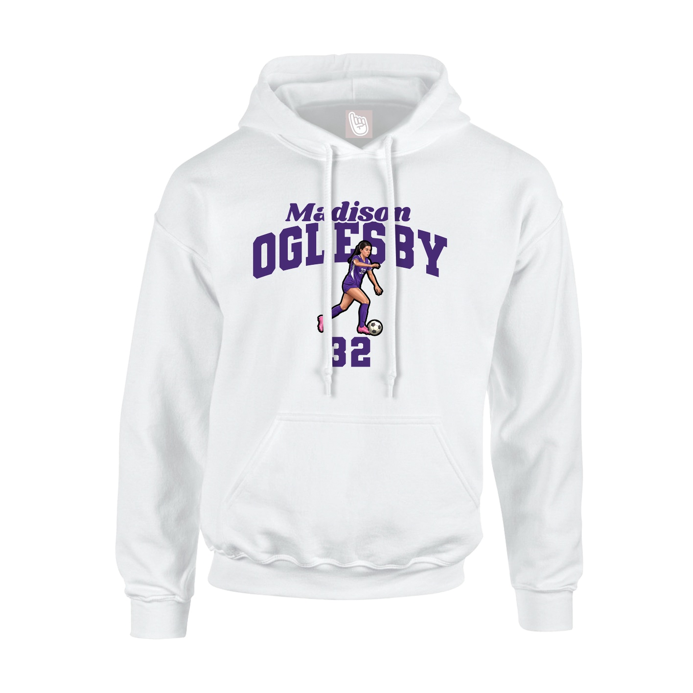 Youth Hoodie — Signature Arch in White