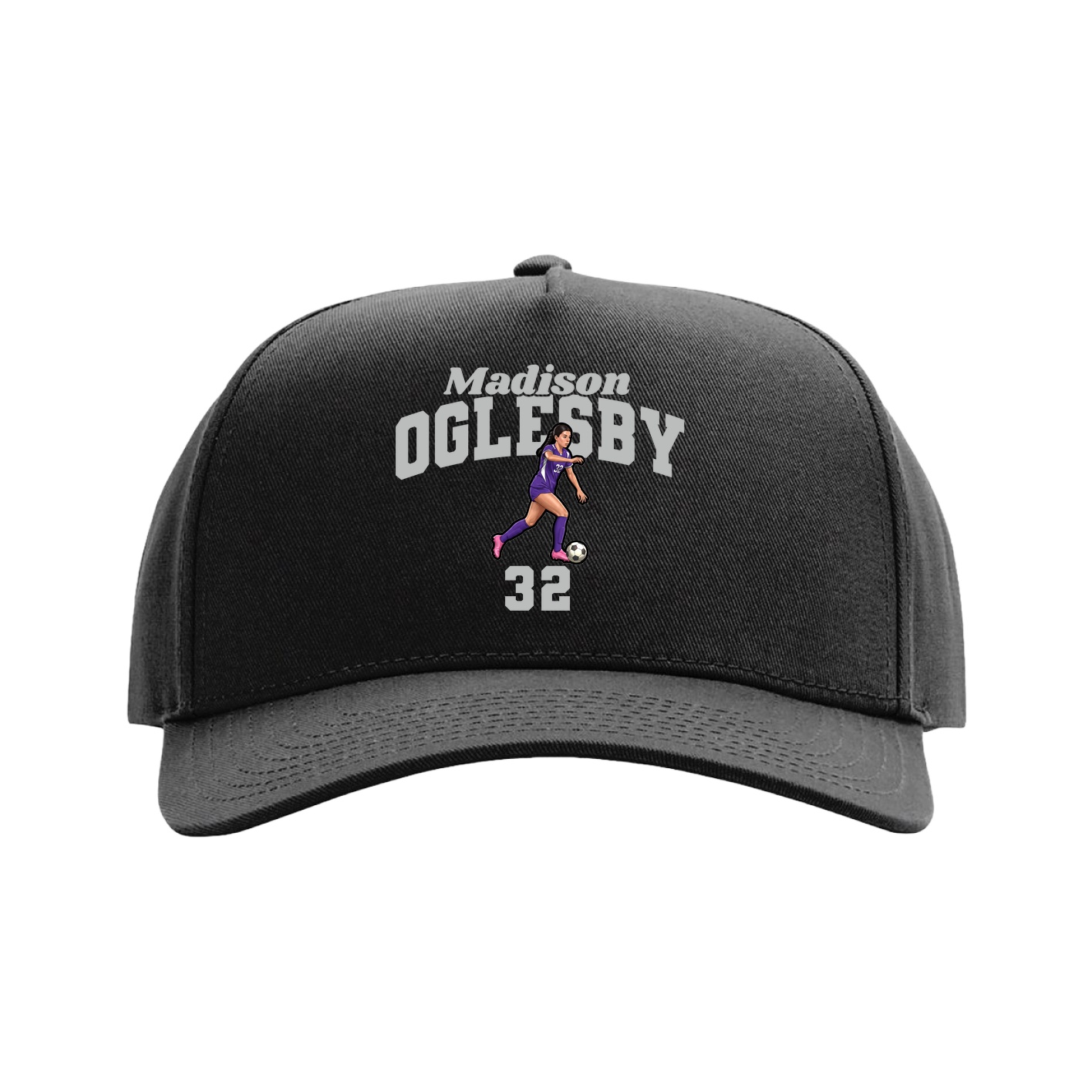 Full Fabric Five-Panel Champ Cap — Signature Arch in Black