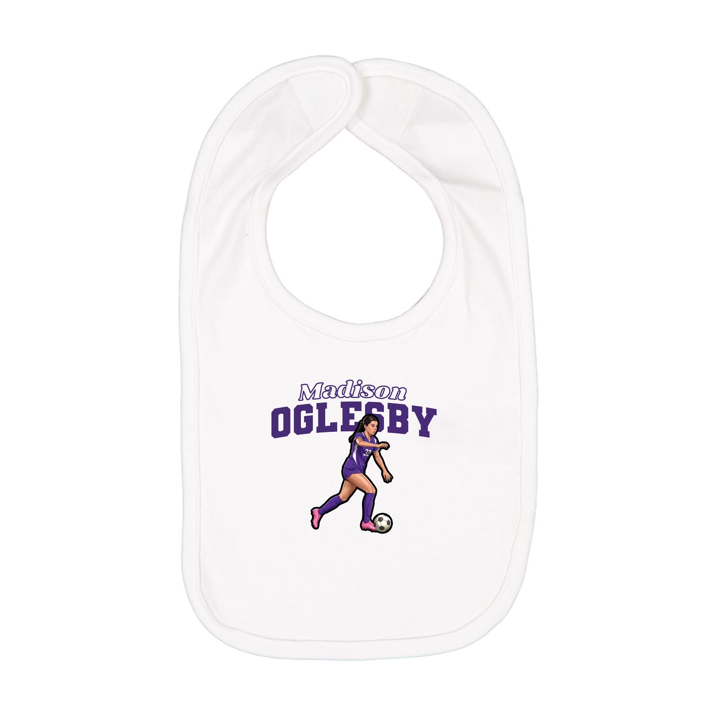 Infant Bib — Name Arch in White
