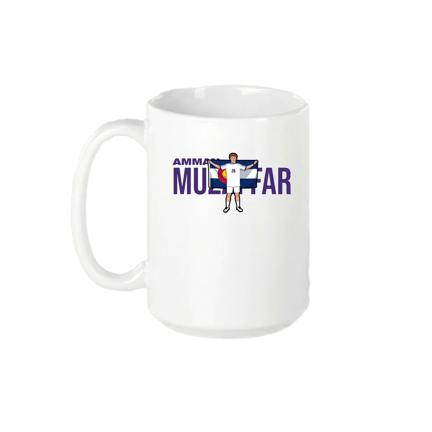 15oz Coffee Mug — Player Name in White