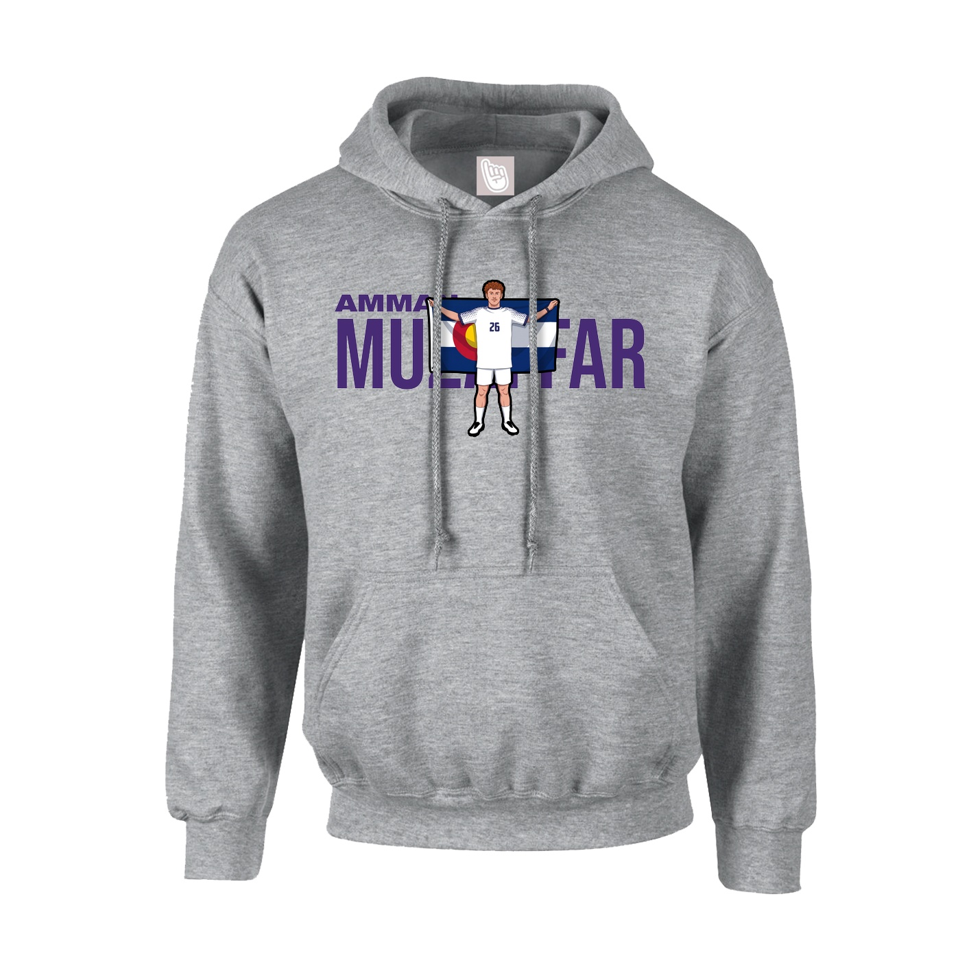 Hoodie — Player Name in Grey