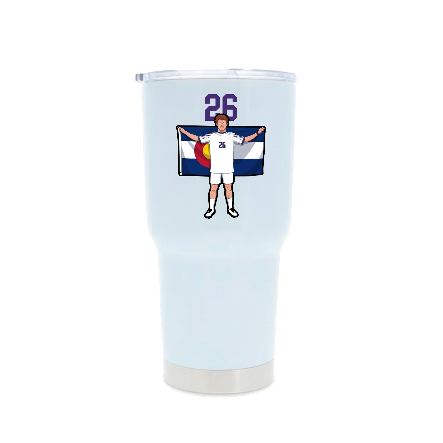 30oz Stainless Steel Tumbler — Number Top in White