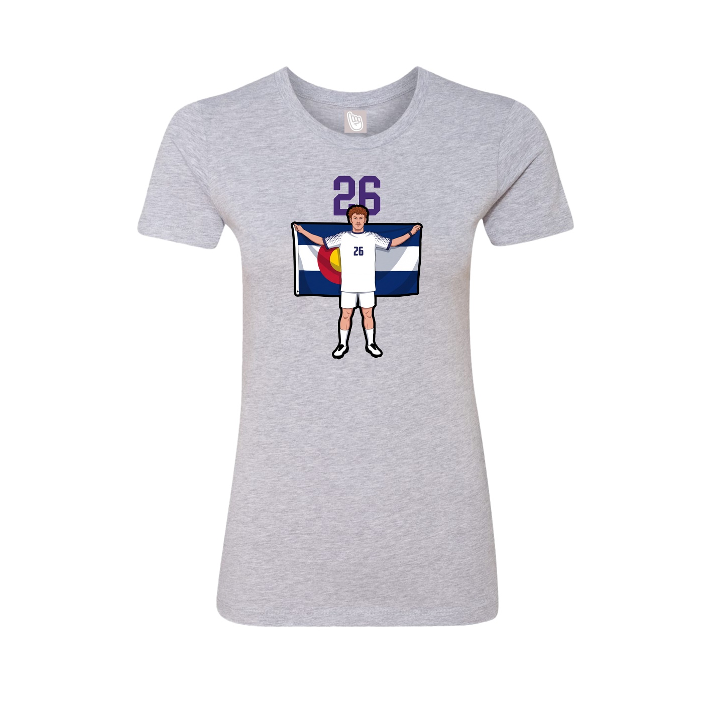 Fitted Women's Tee — Number Top in Grey