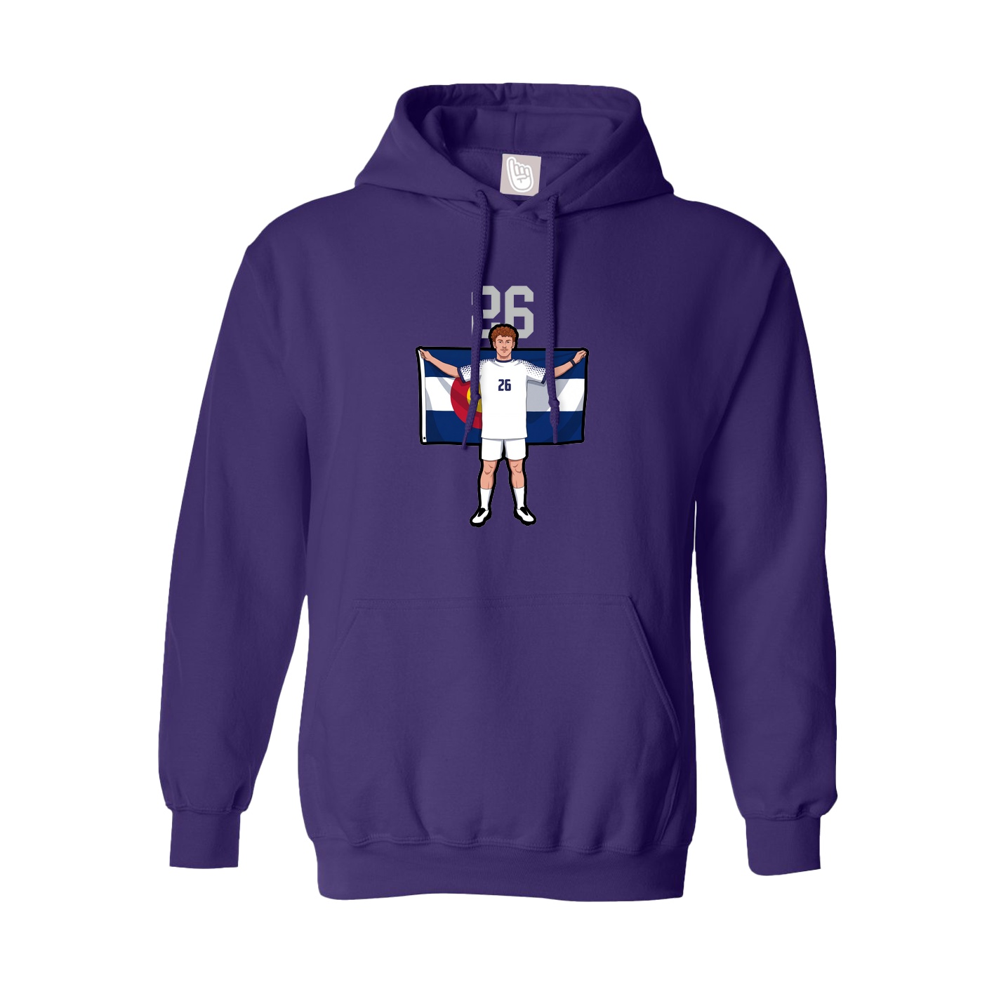 Youth Hoodie — Number Top in Purple
