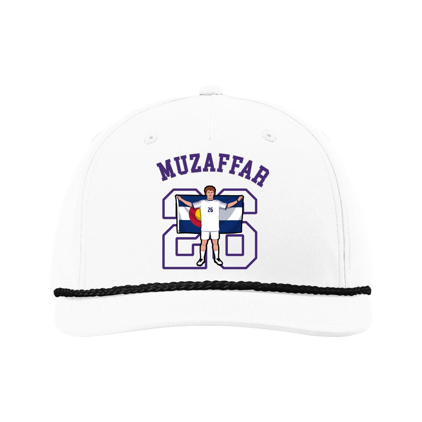 Five-Panel Classic Rope Cap — Shirsey Arch in White