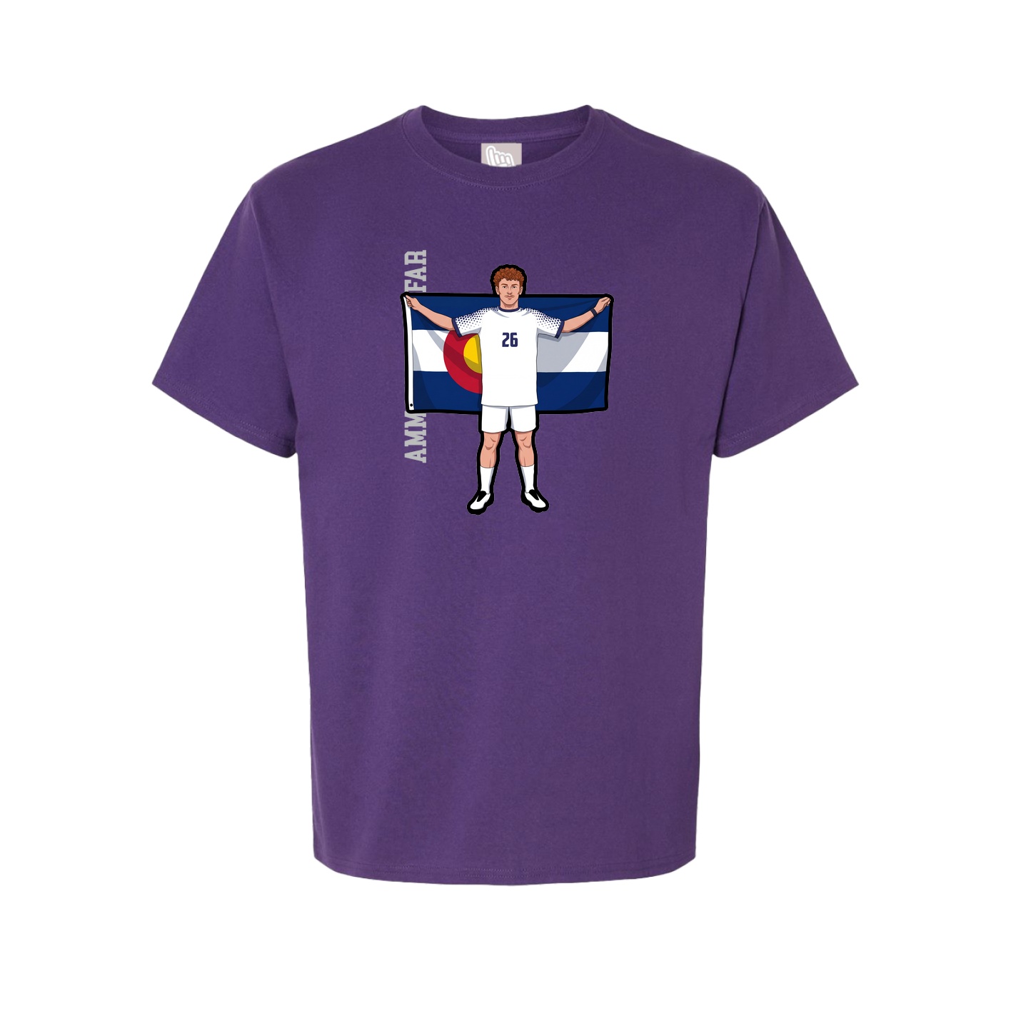 Youth Tee — Name Vertical in Purple