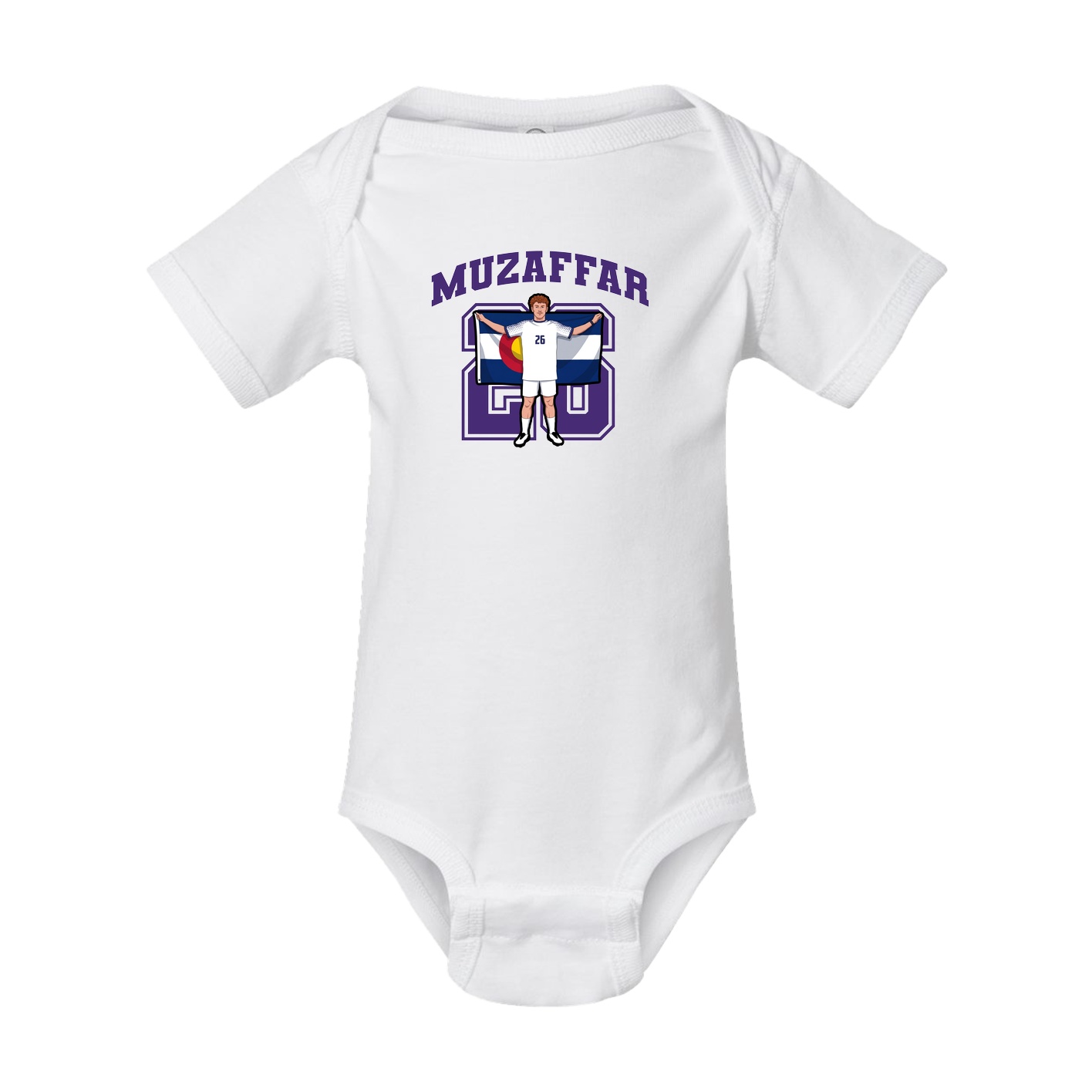 Baby Onesie — Number in White