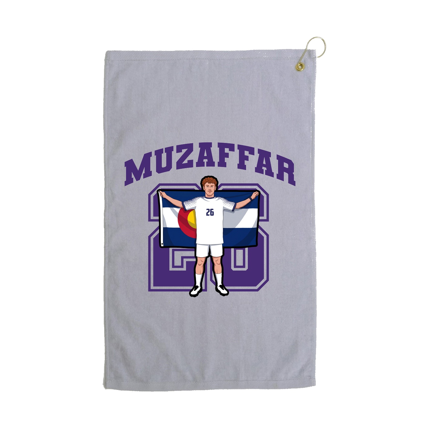 Golf Towel — Number in Grey