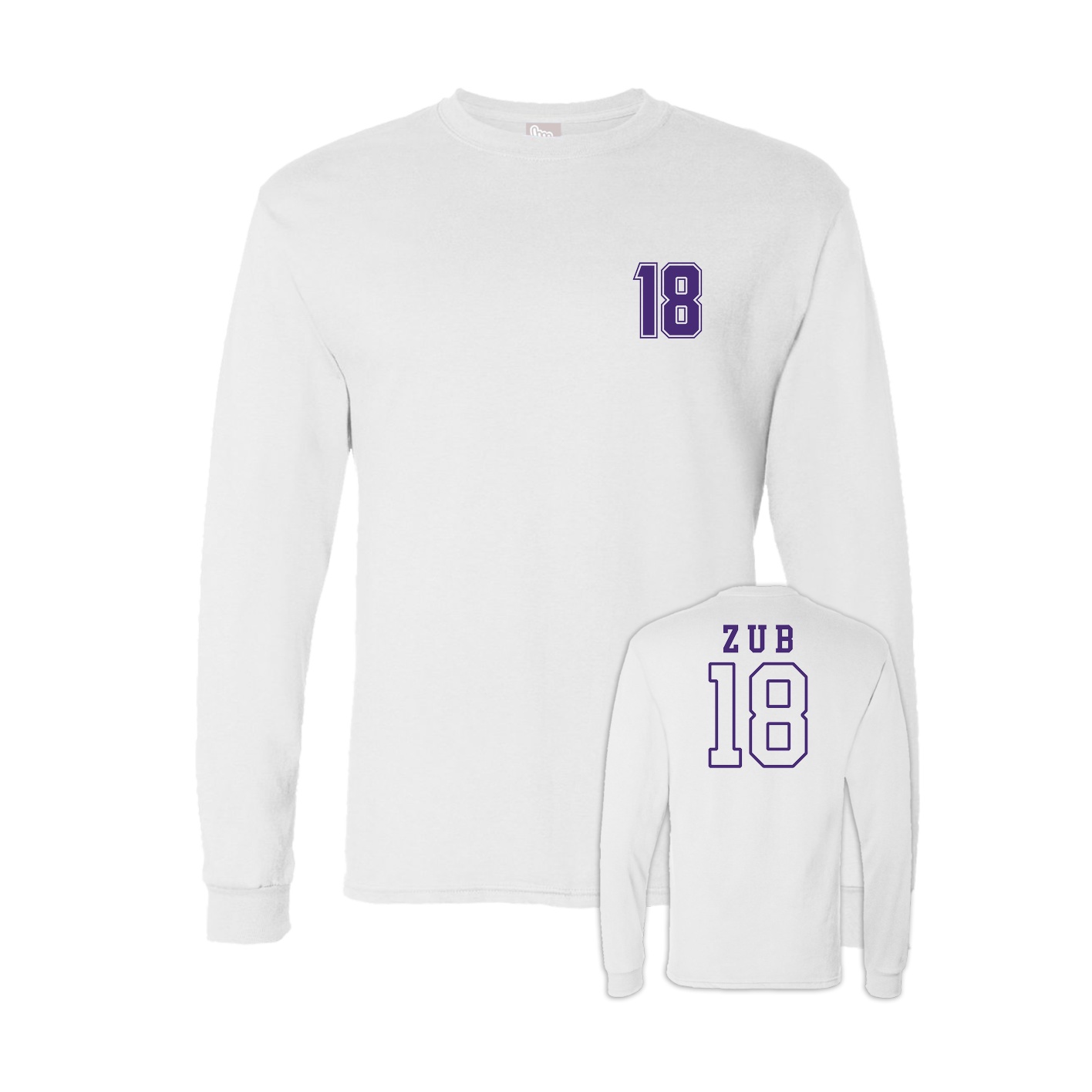 Long Sleeve Tee — Chest Back in White