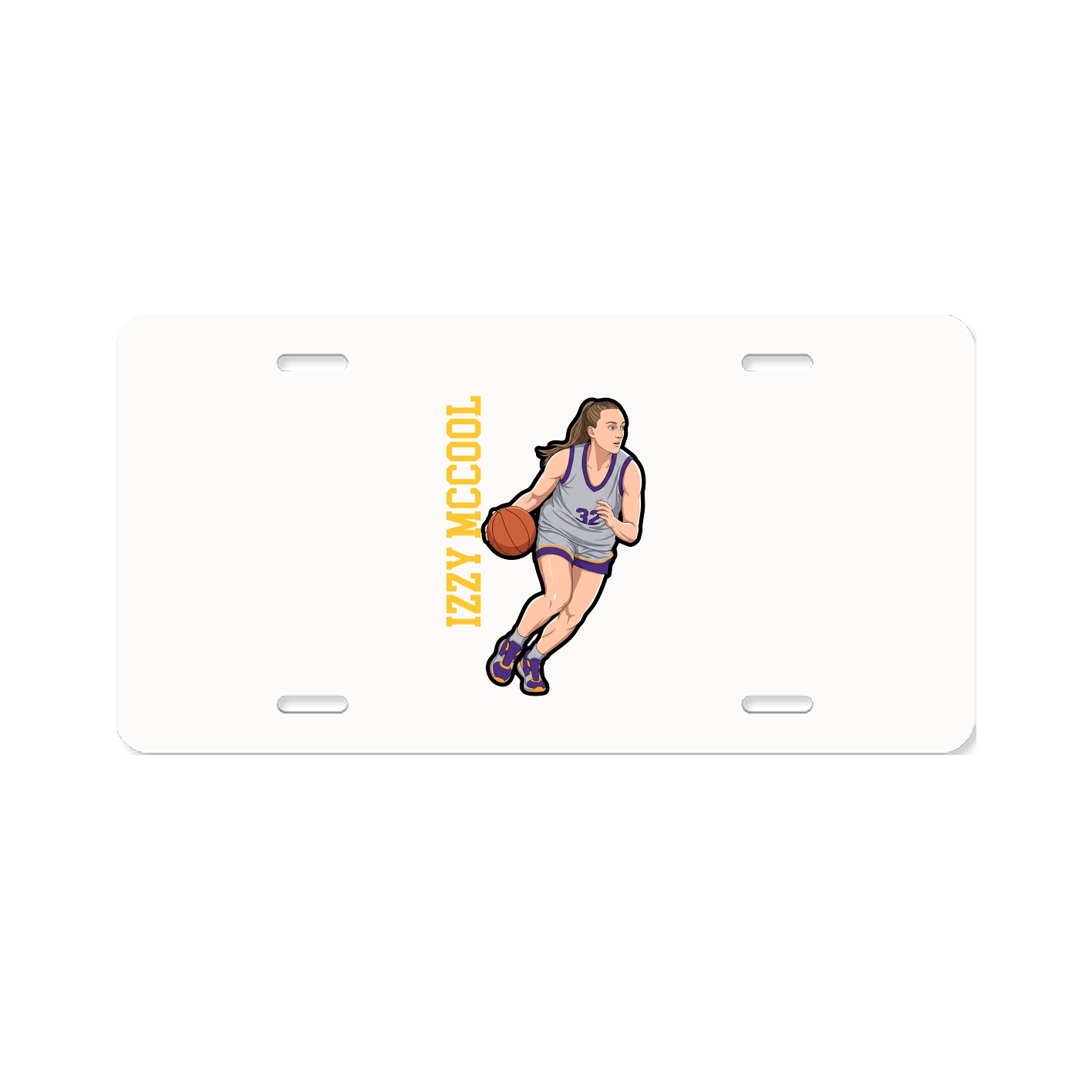 License Plate — Name Vertical in Classic