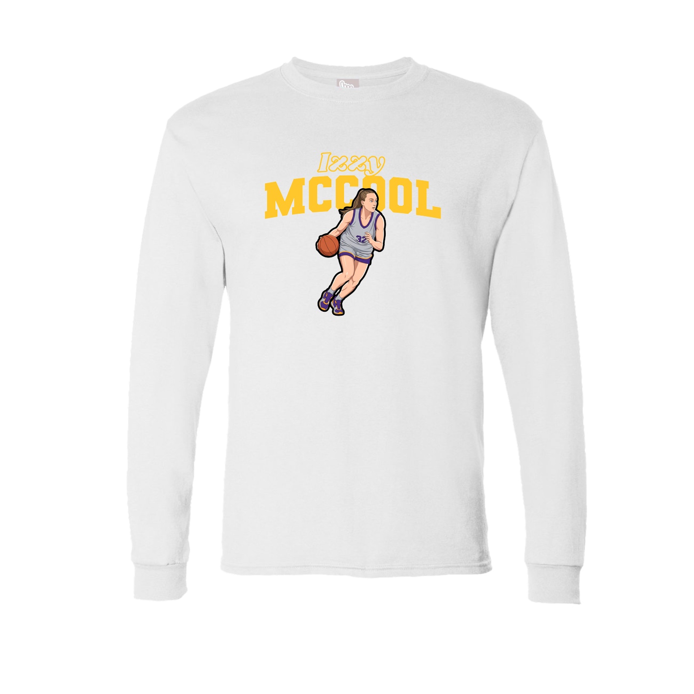 Long Sleeve Tee — Name Arch in White