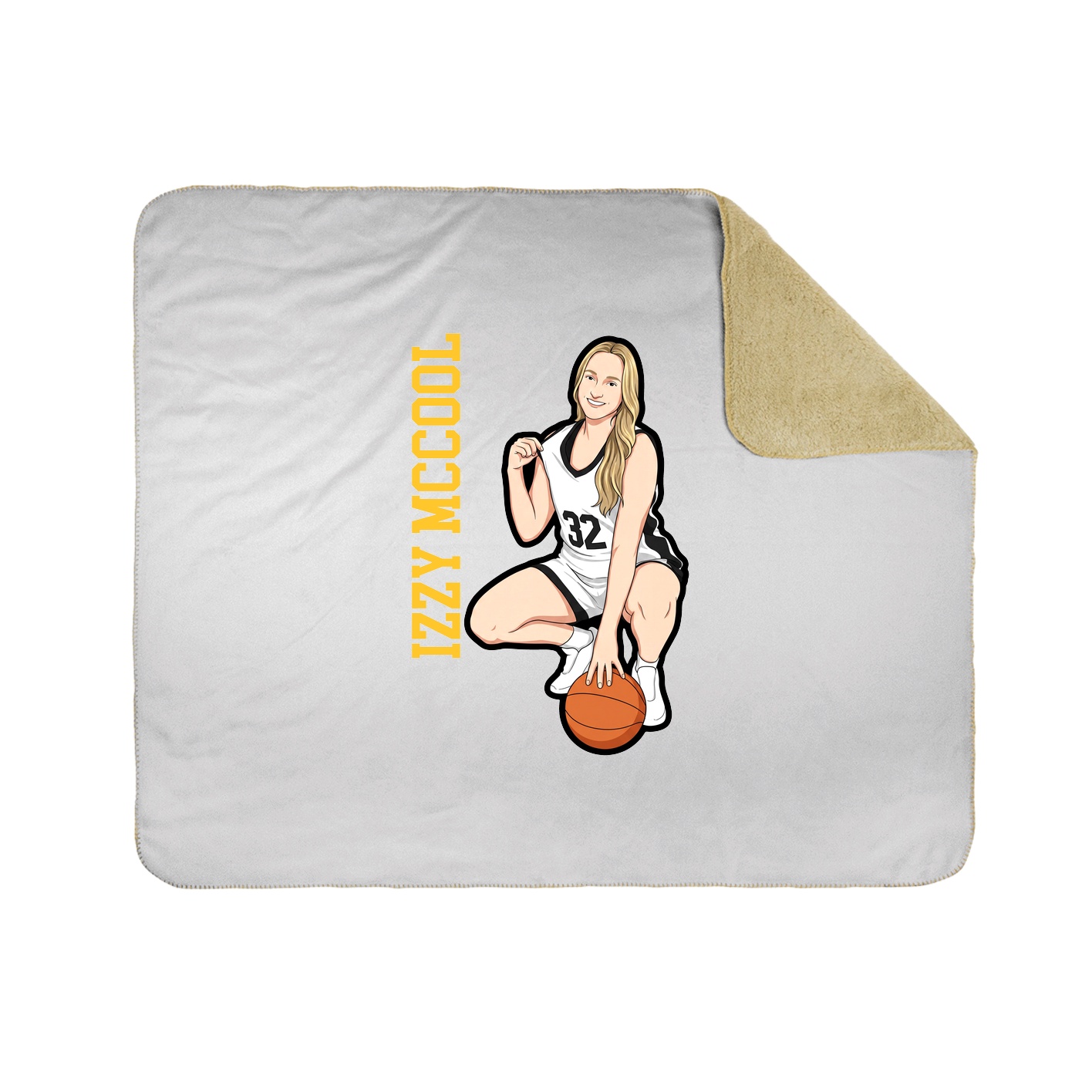 Throw Blanket — Name Vertical in White