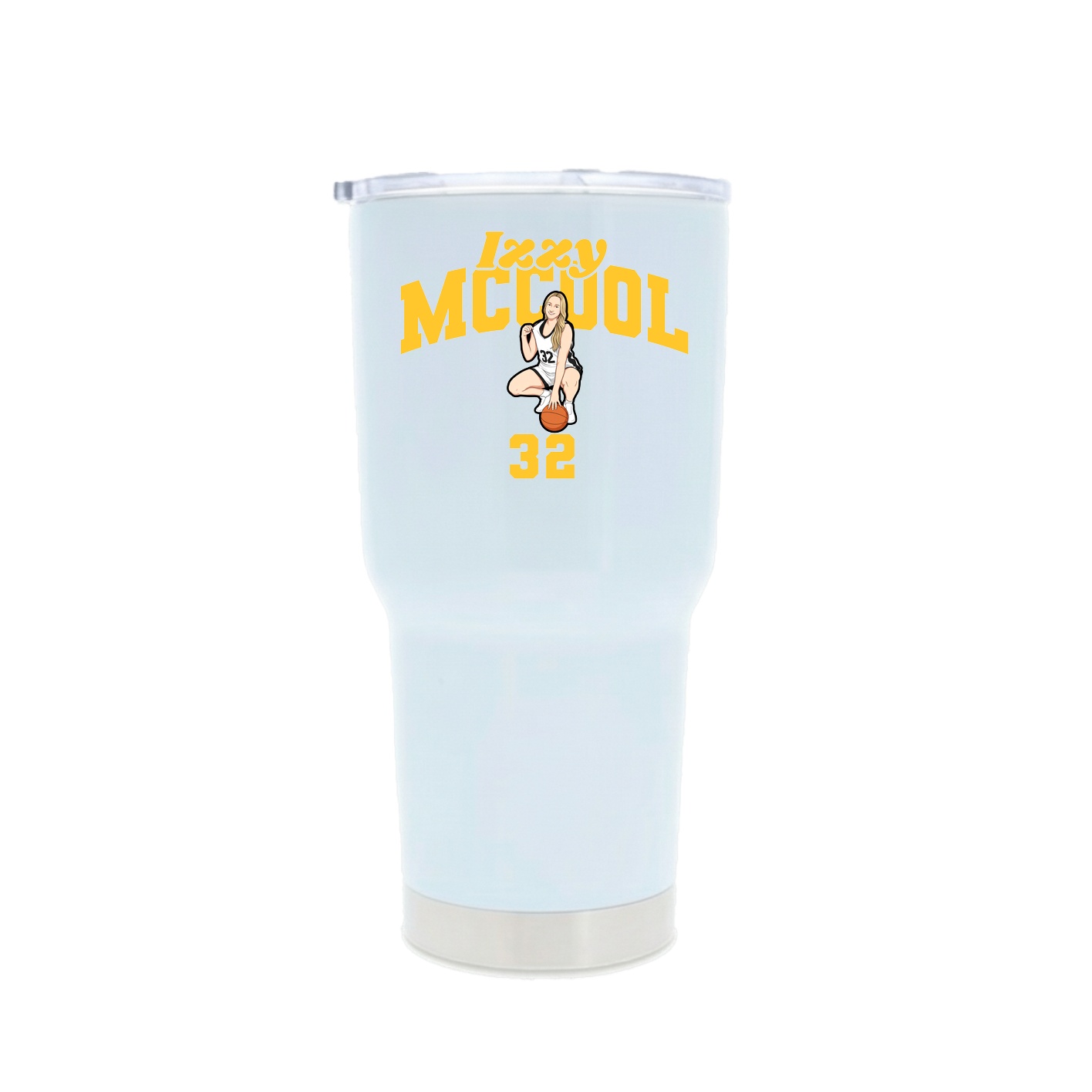 30oz Stainless Steel Tumbler — Signature Arch in White
